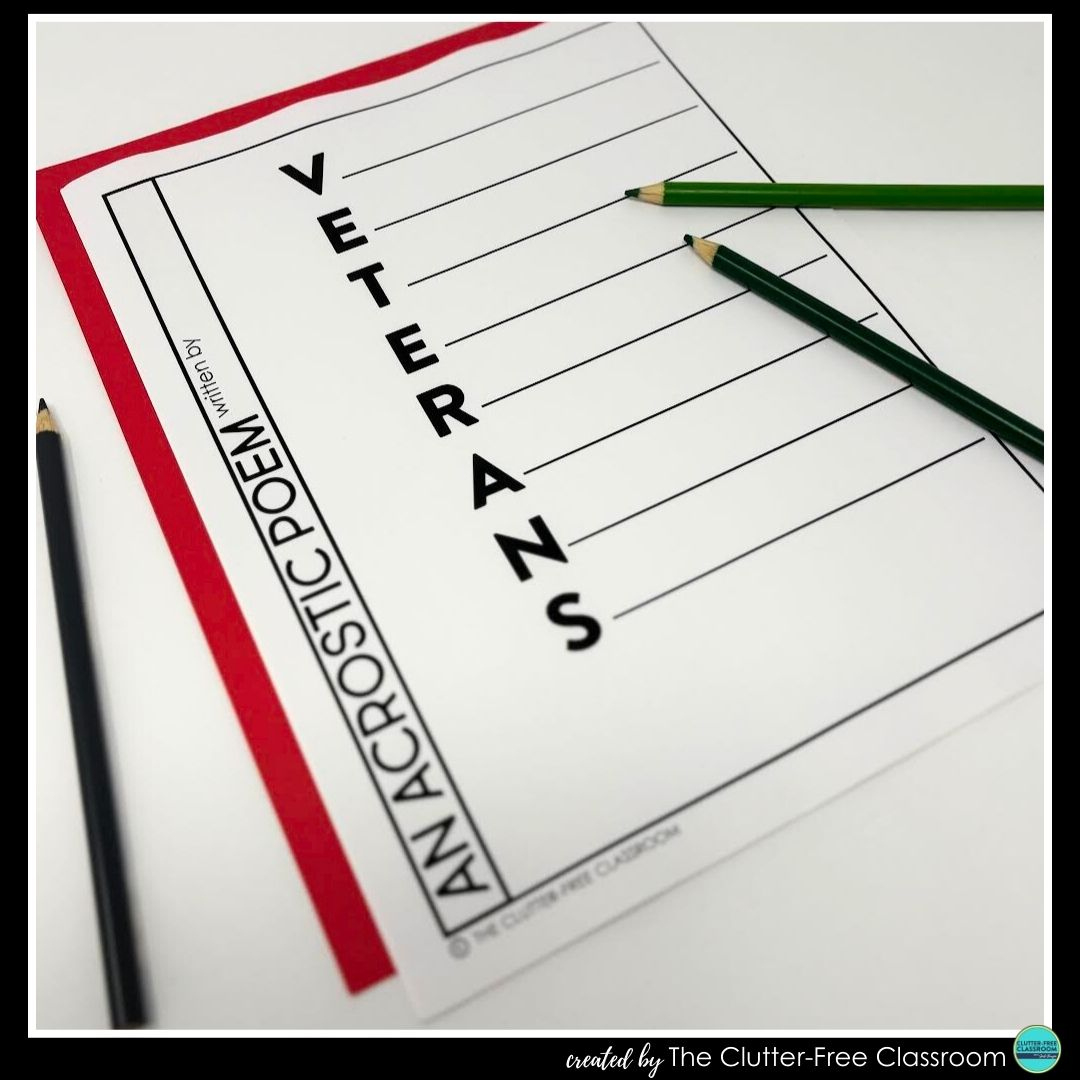 Veterans Day Acrostic Poem Template Activities For Elementary inside Veterans Day Acrostic Poem Template