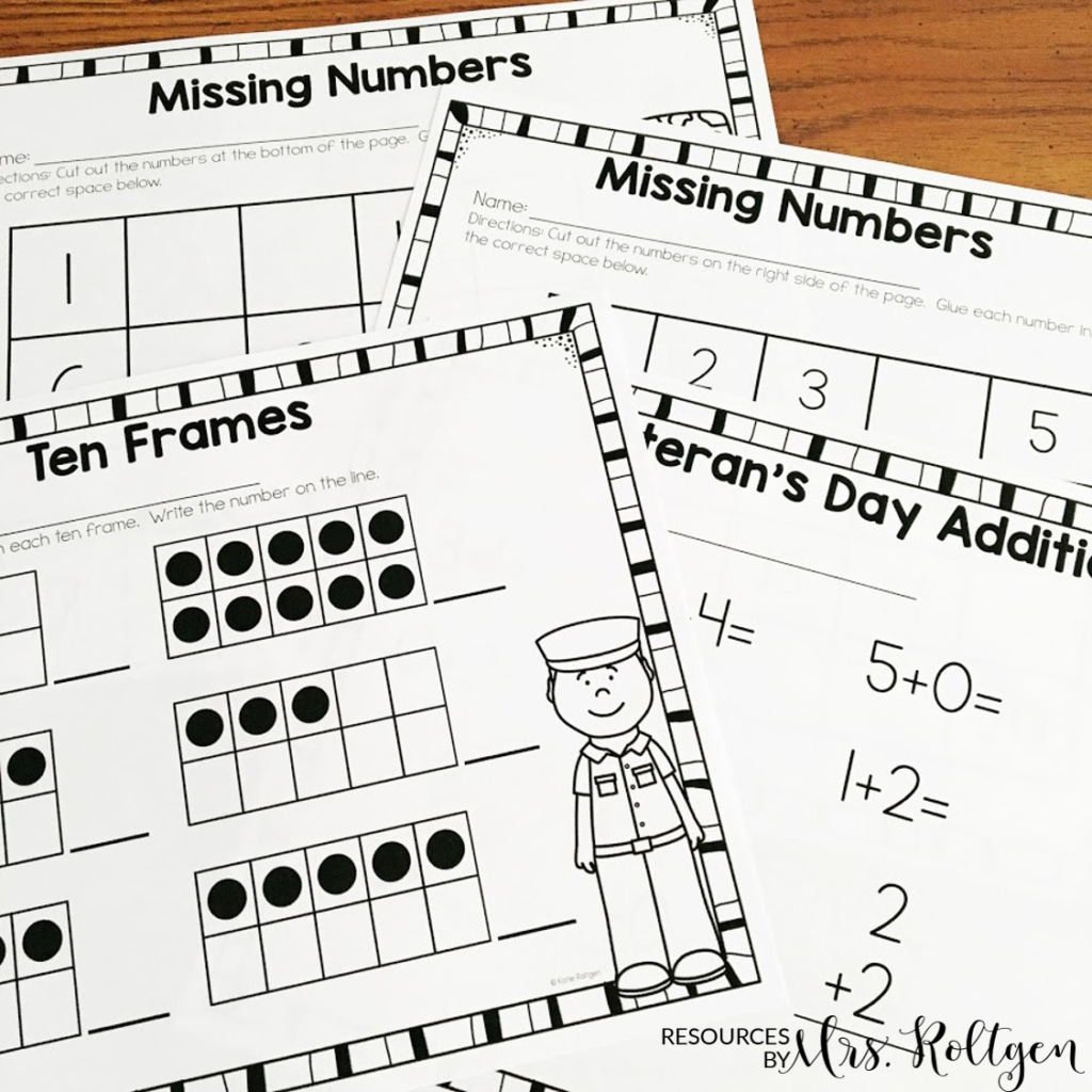 Veterans Day Activities {Freebie Included!} - Katie Roltgen pertaining to Free Printable Veterans Day Math Worksheets