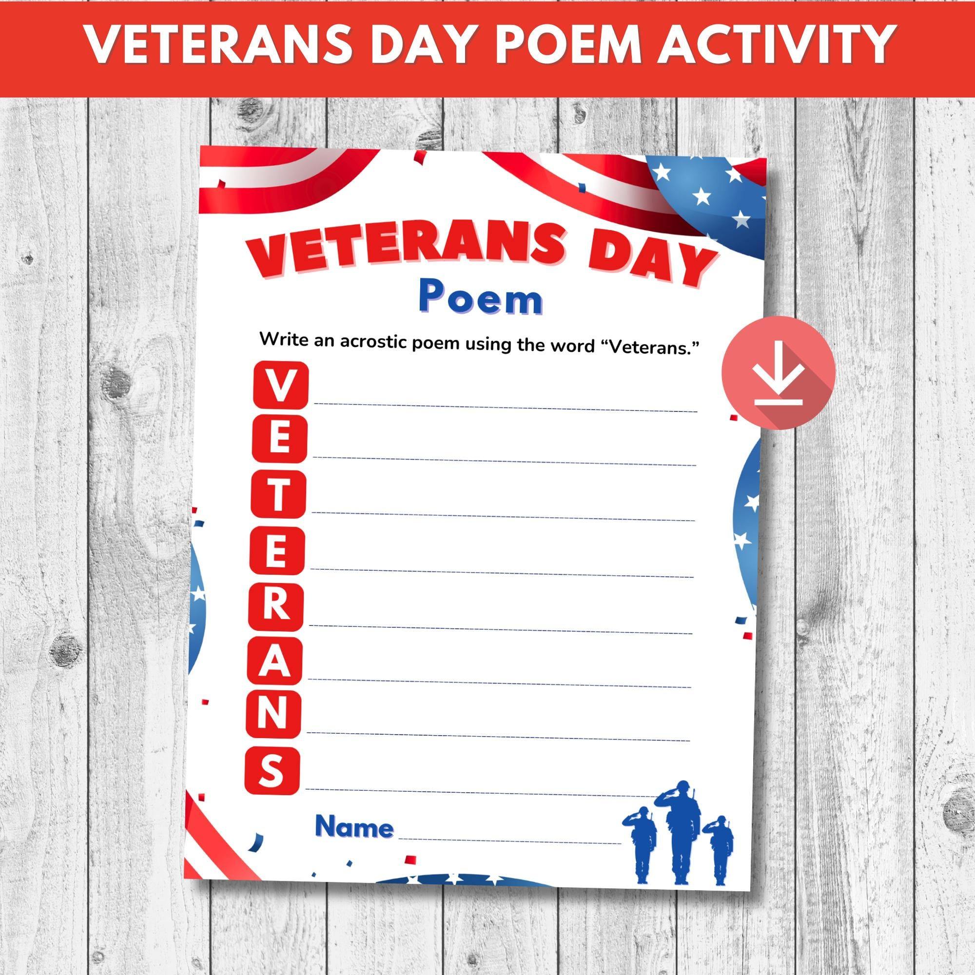 Veterans Day Activity Poem For Kids Veterans Day Game School pertaining to Acrostic Veterans Day Poem