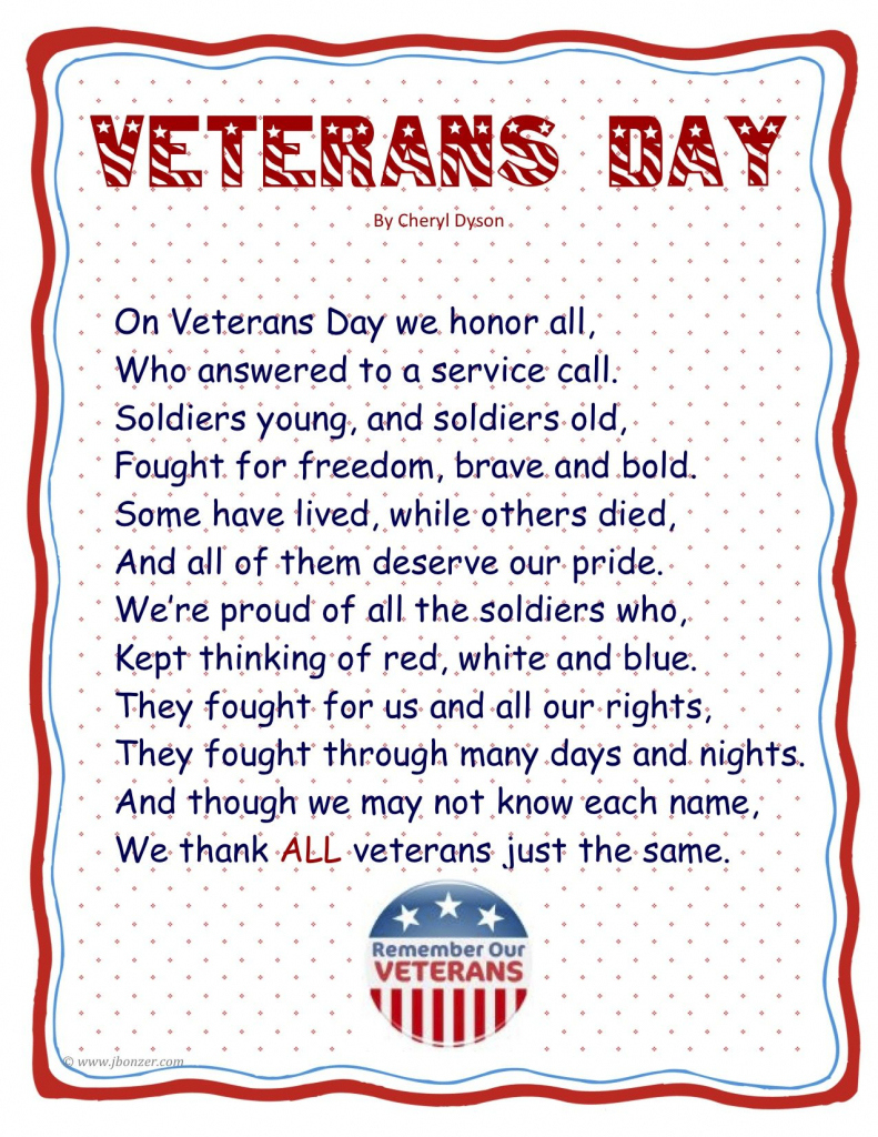 Veterans Day Cards Free Printable - Printable Party Favors regarding Free Printable Veterans Day Poems