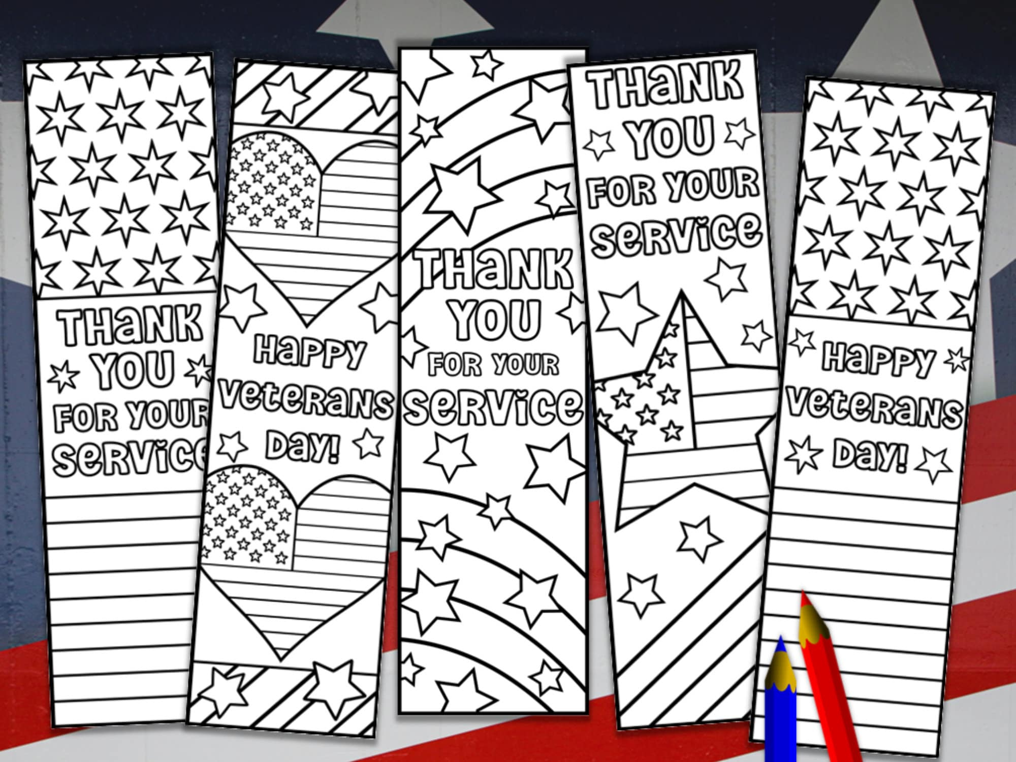 Veterans Day Coloring Bookmarks: Patriotic Kids Gift (Pdf Download regarding Veterans Day Bookmarks Printable
