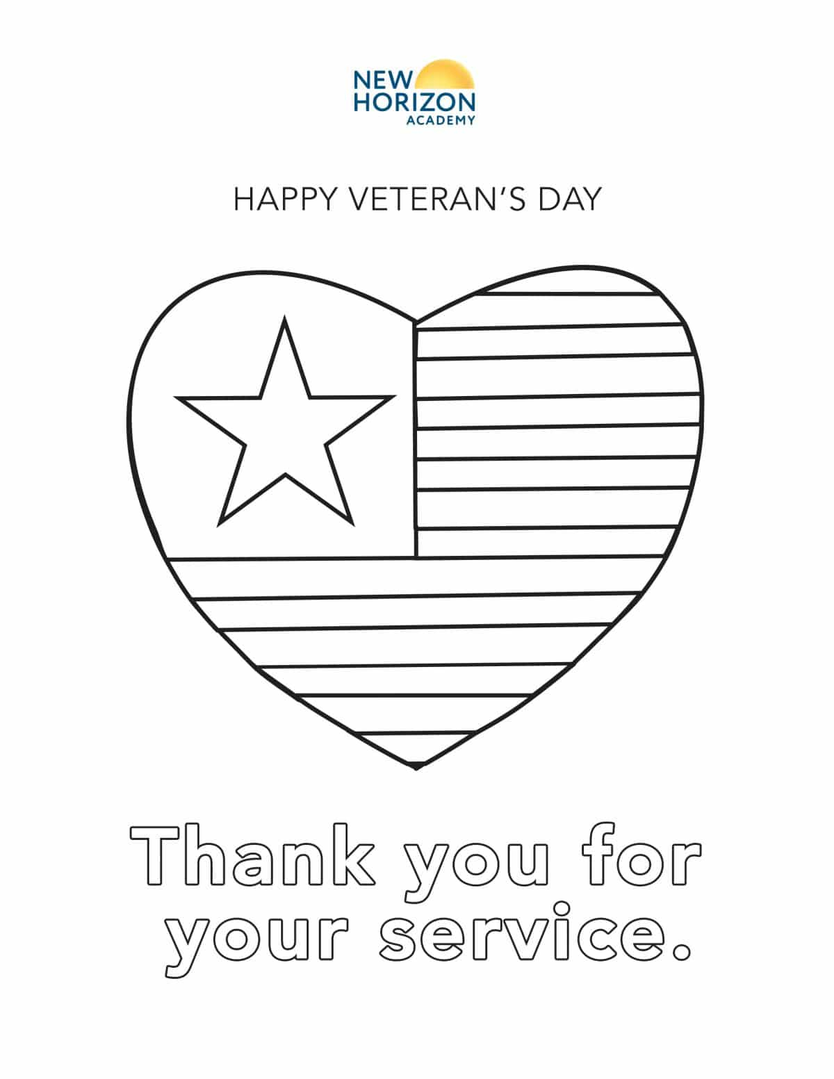 Veteran'S Day Coloring Sheet - New Horizon Academy inside Veterans Day Coloring Sheets Printables
