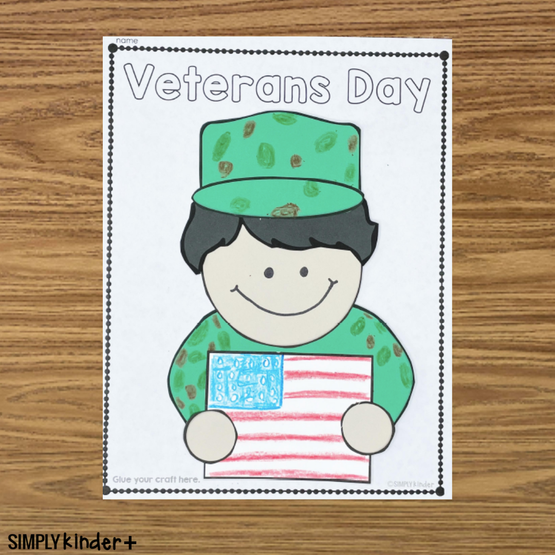 Veterans Day Craft - Simply Kinder + Printable Membership regarding Veterans Day For Kindergarteners Printable