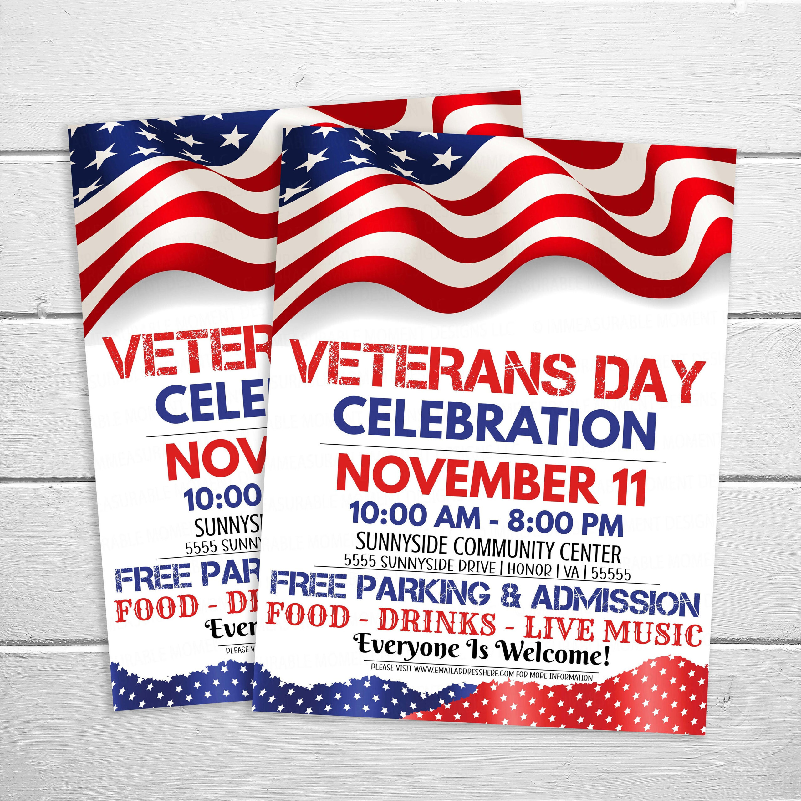 Veterans Day Flyer, Editable Printable School Neighborhood inside Veterans Day Invitations Printable