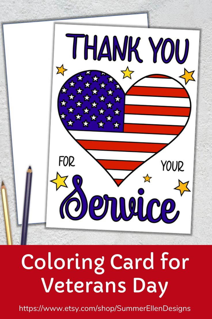 Veterans Day Greeting Card To Color For Kids And Adults regarding Printable Veterans Day Greeting Cards