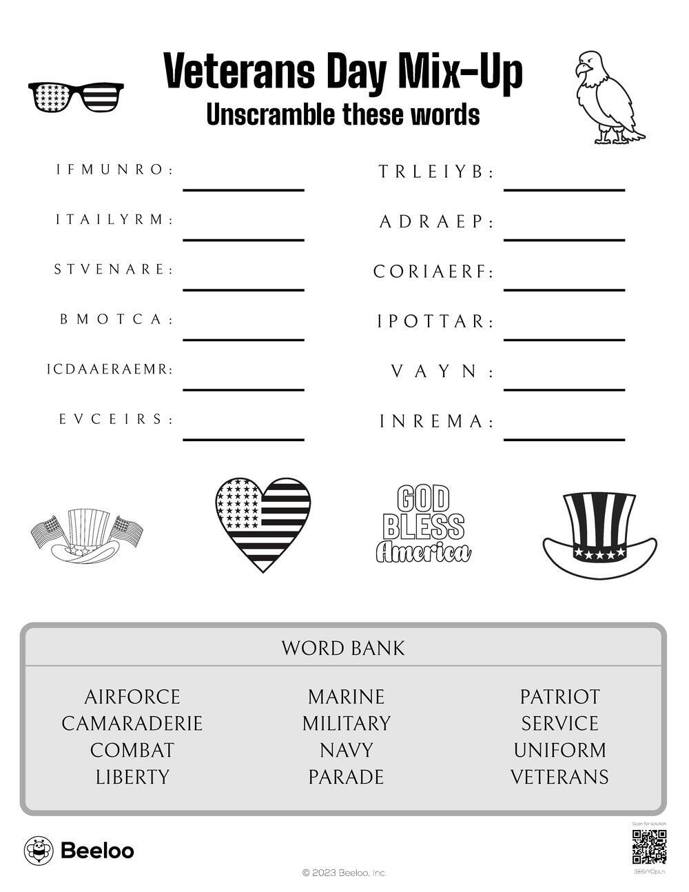 Veterans Day Mix-Up • Beeloo Printable Crafts And Activities For Kids intended for Veterans Day Crafts For Kids Printable