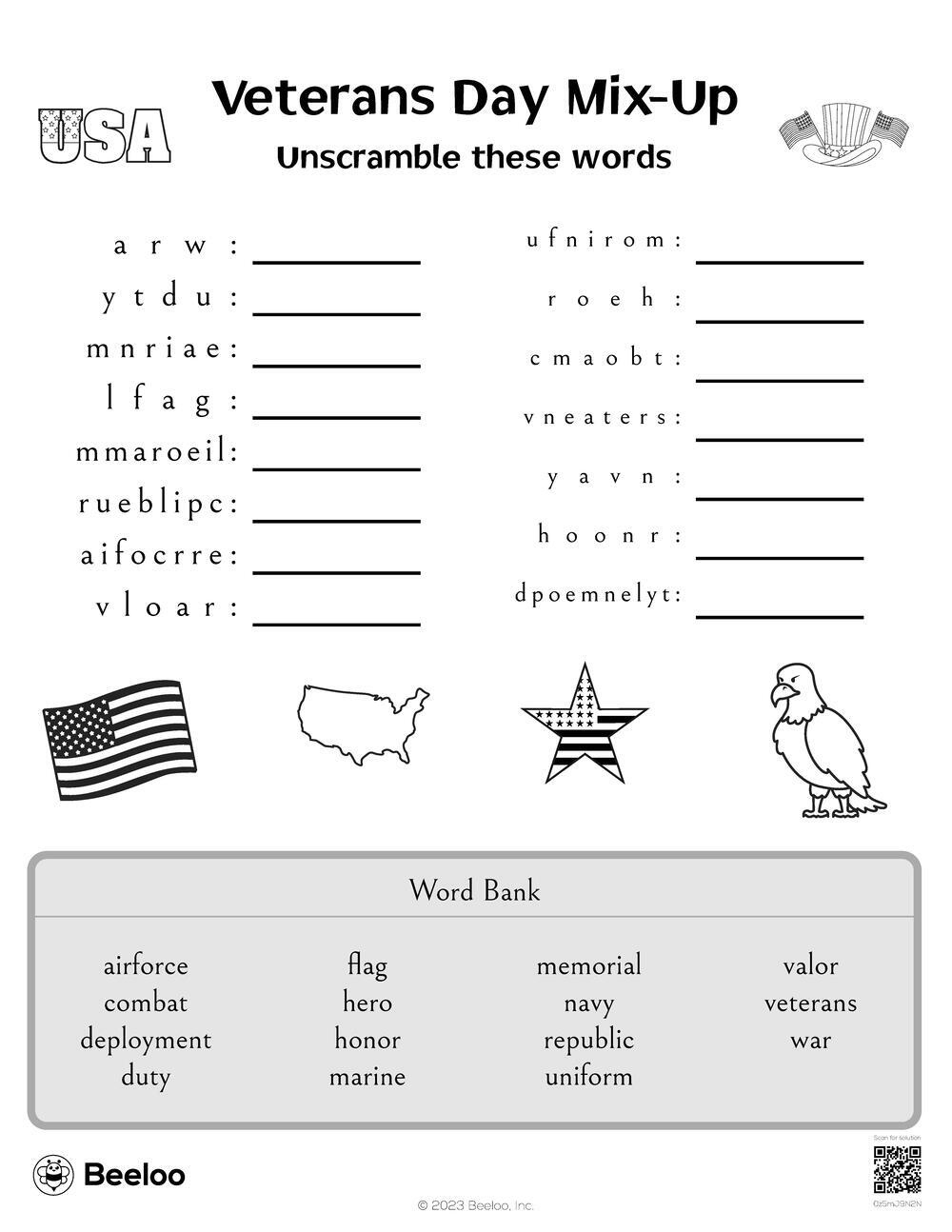 Veterans Day Mix-Up • Beeloo Printable Crafts And Activities For Kids throughout Free Printable Veterans Day Activities For Elementary Students