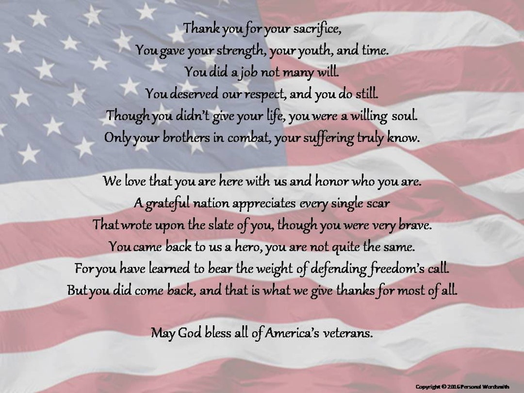 Veteran&amp;#039;S Day Poem, Downloadable Military Reading, Armed Forces Day  Download, Sailor&amp;#039;S Print, Memorial Day Poster, Honor The Sacrifice - Etsy pertaining to Valentines Day Poems For Veterans