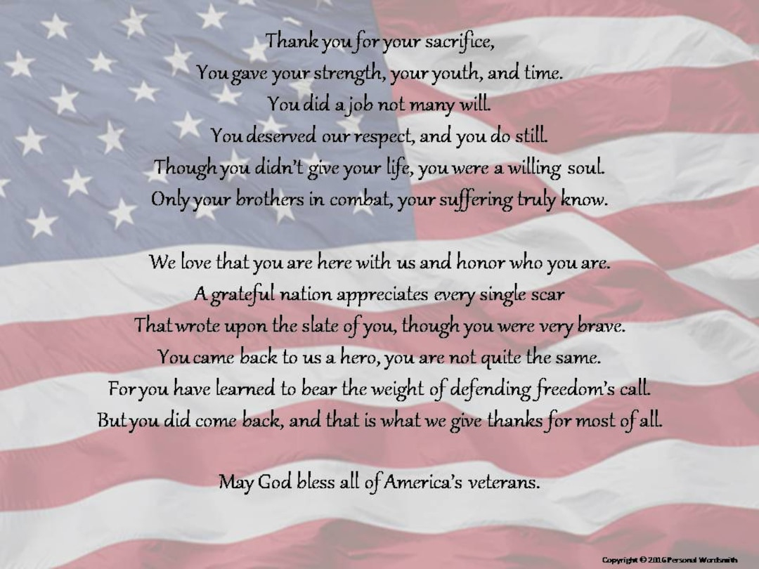 Veteran'S Day Poem, Downloadable Military Reading, Armed Forces Day Download, Sailor'S Print, Memorial Day Poster, Honor The Sacrifice - Etsy within Ideas For Veterans Day Poems