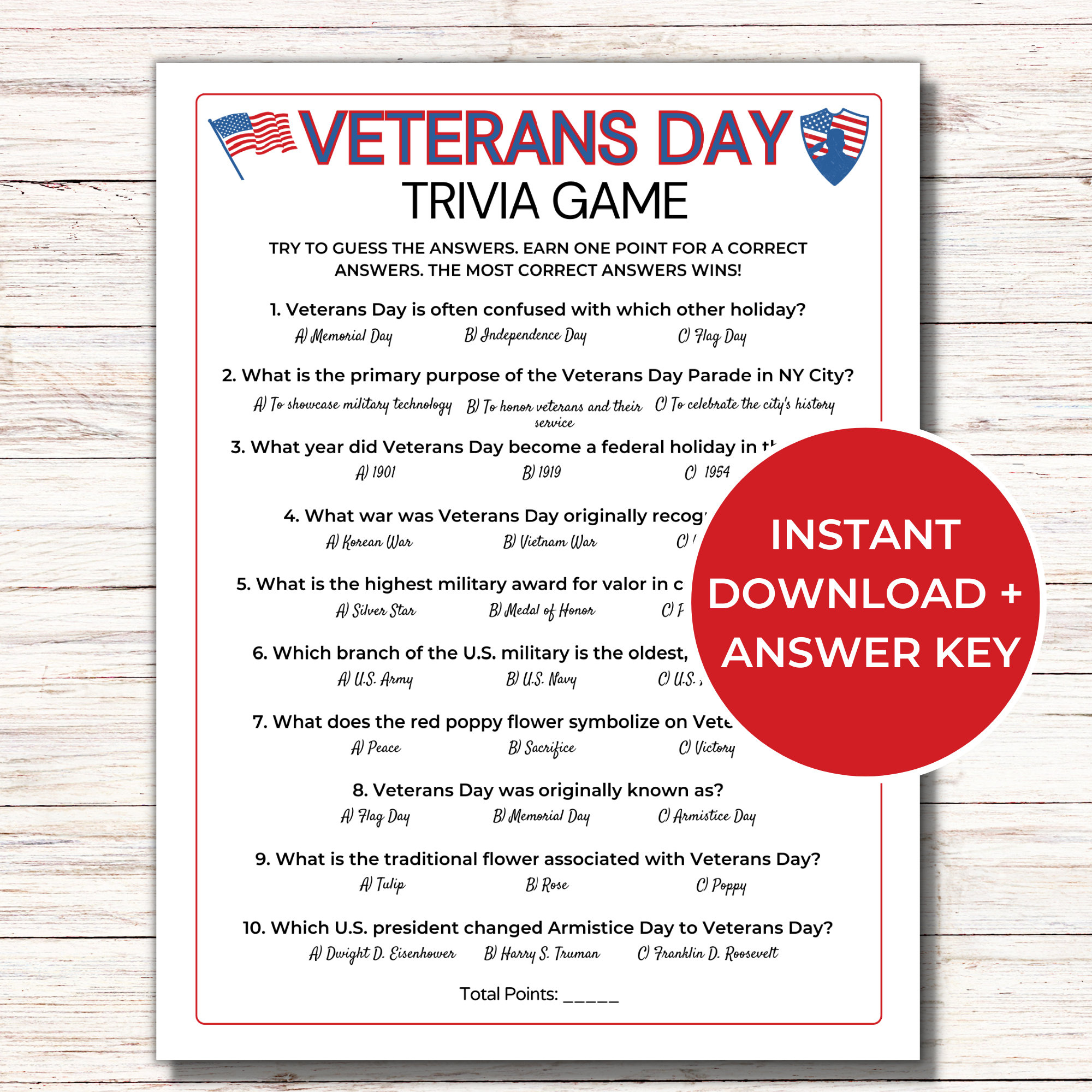Veterans Day Quizspiel, Druckbare Veterans Day Spiele for Printable Veterans Day Trivia For Seniors