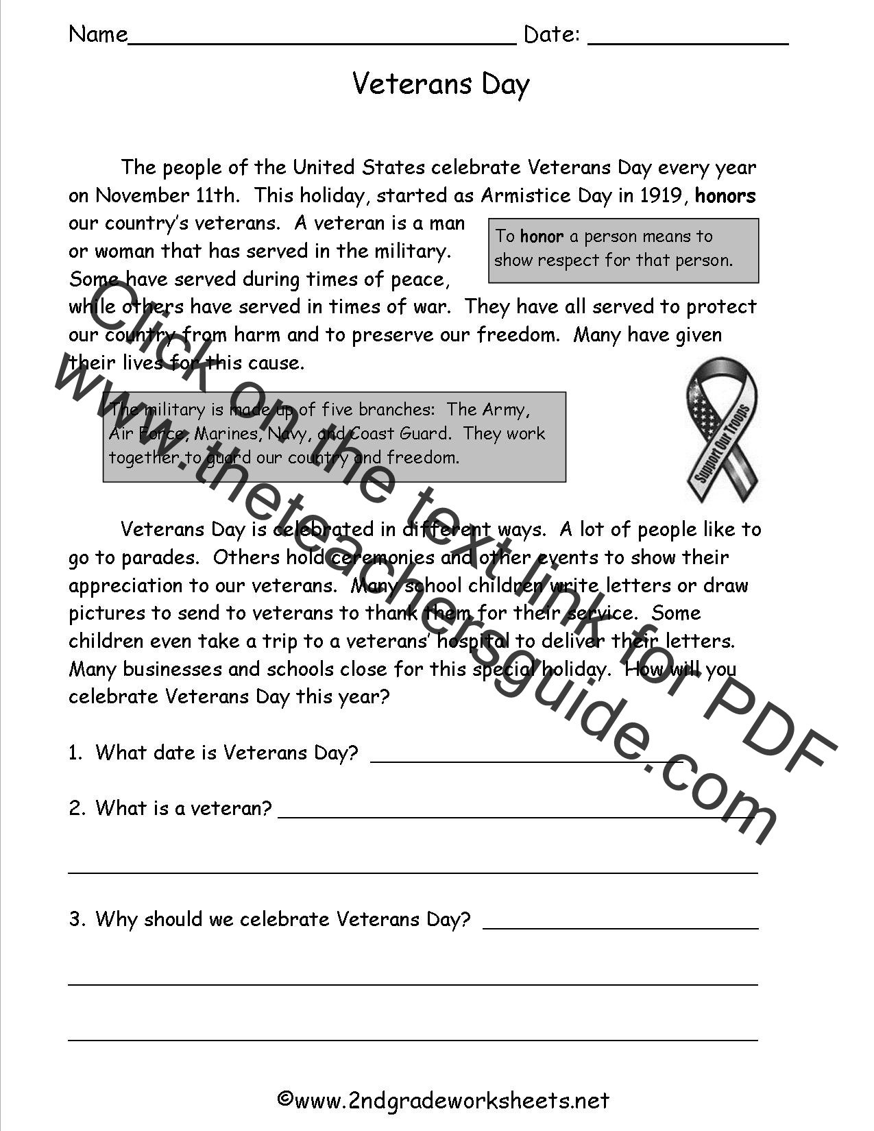 Veterans Day Worksheets in Free Printable Veterans Day Worksheets For 2Nd Grade