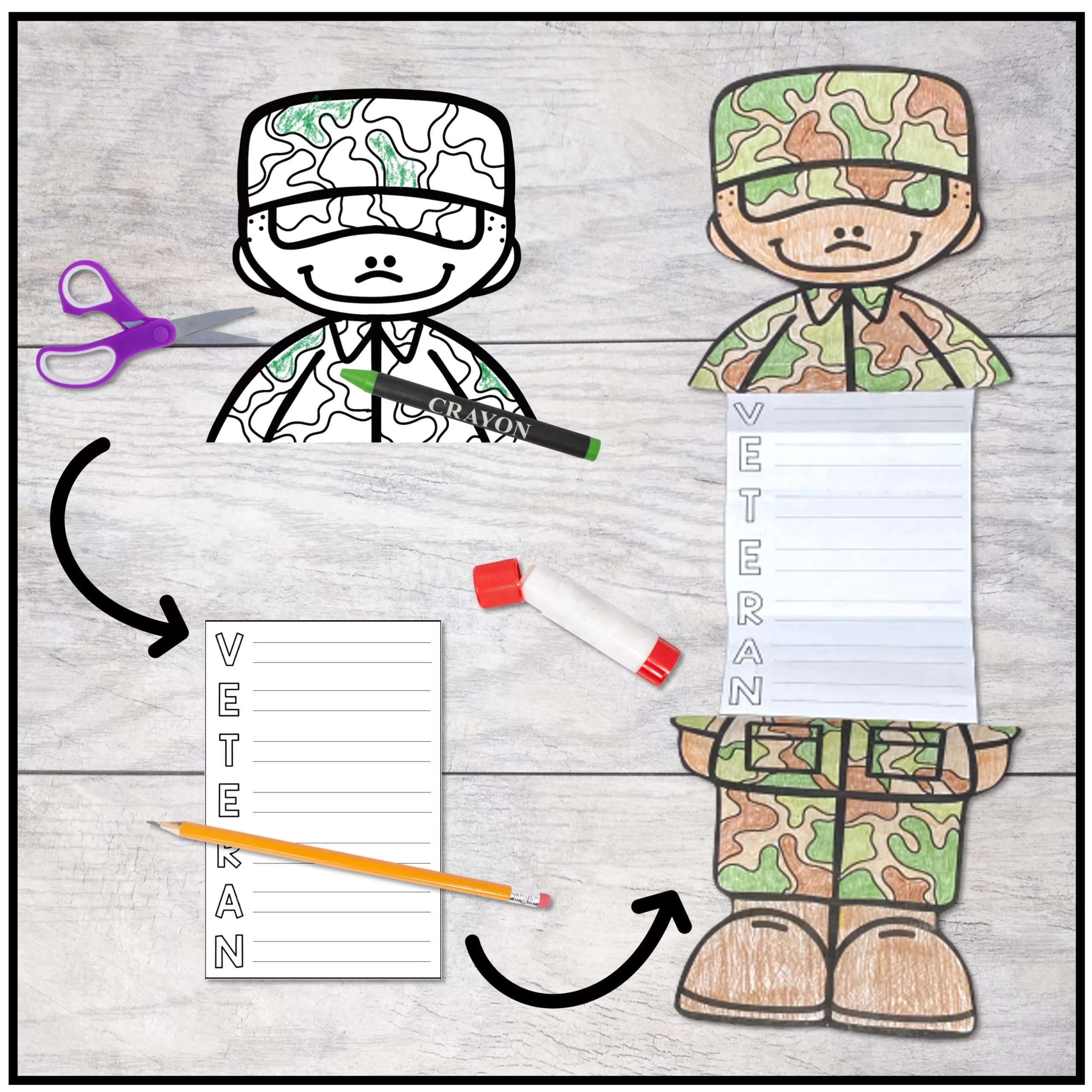 Veterans Day Writing Crafts - Rhody Girl Resources with Veterans Day Craft Printable