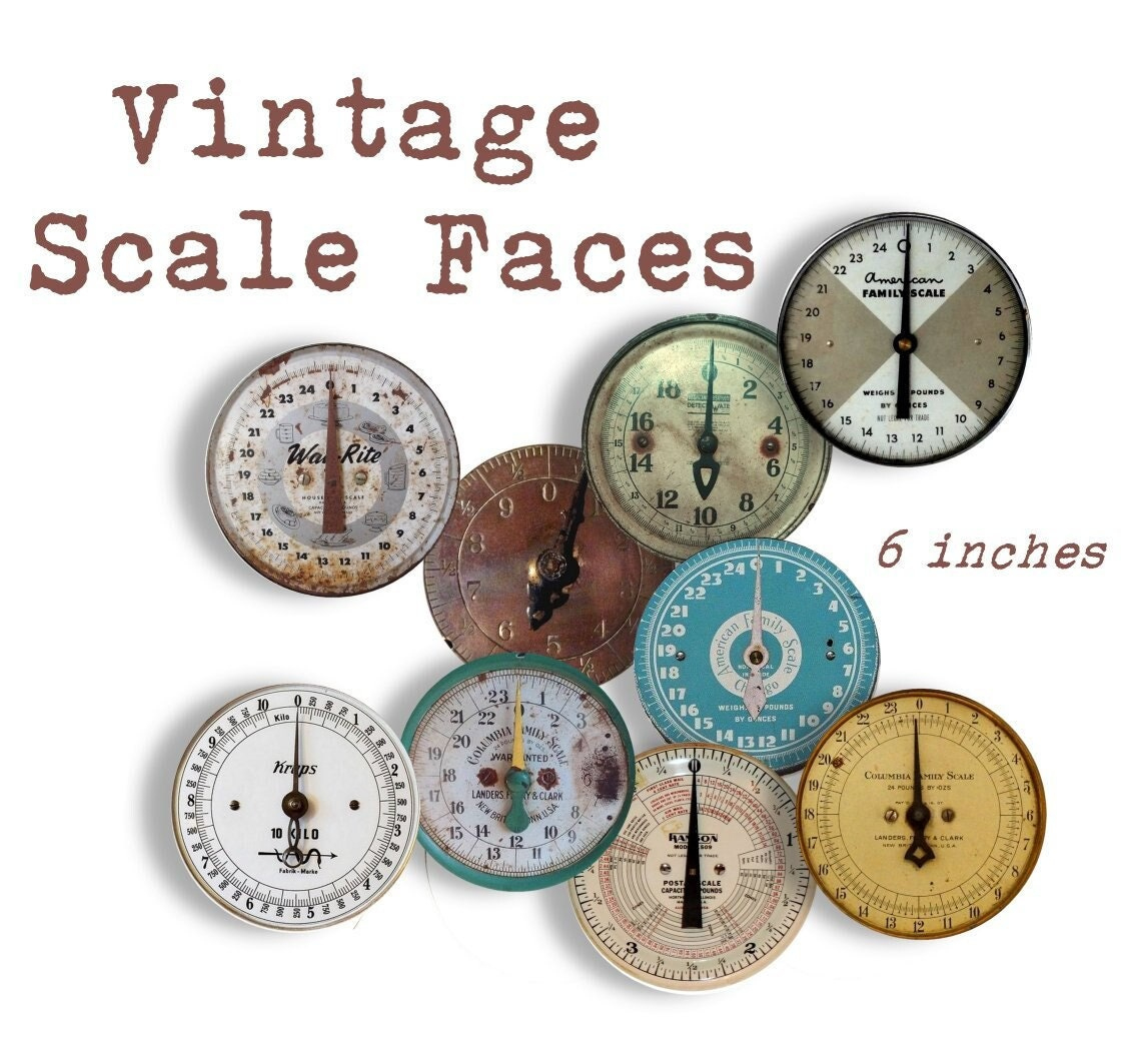 Vintage Scale Faces Quadranti 6 Pollici Craft Circles - Misuratori in Free Printable Vintage Scale Face Printable