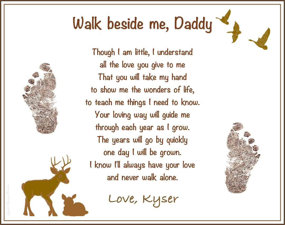 Walk Beside Me Daddy© Poem 8X10&amp;quot; Print | Personalized With in Walk With Me Daddy Poem Free Printable