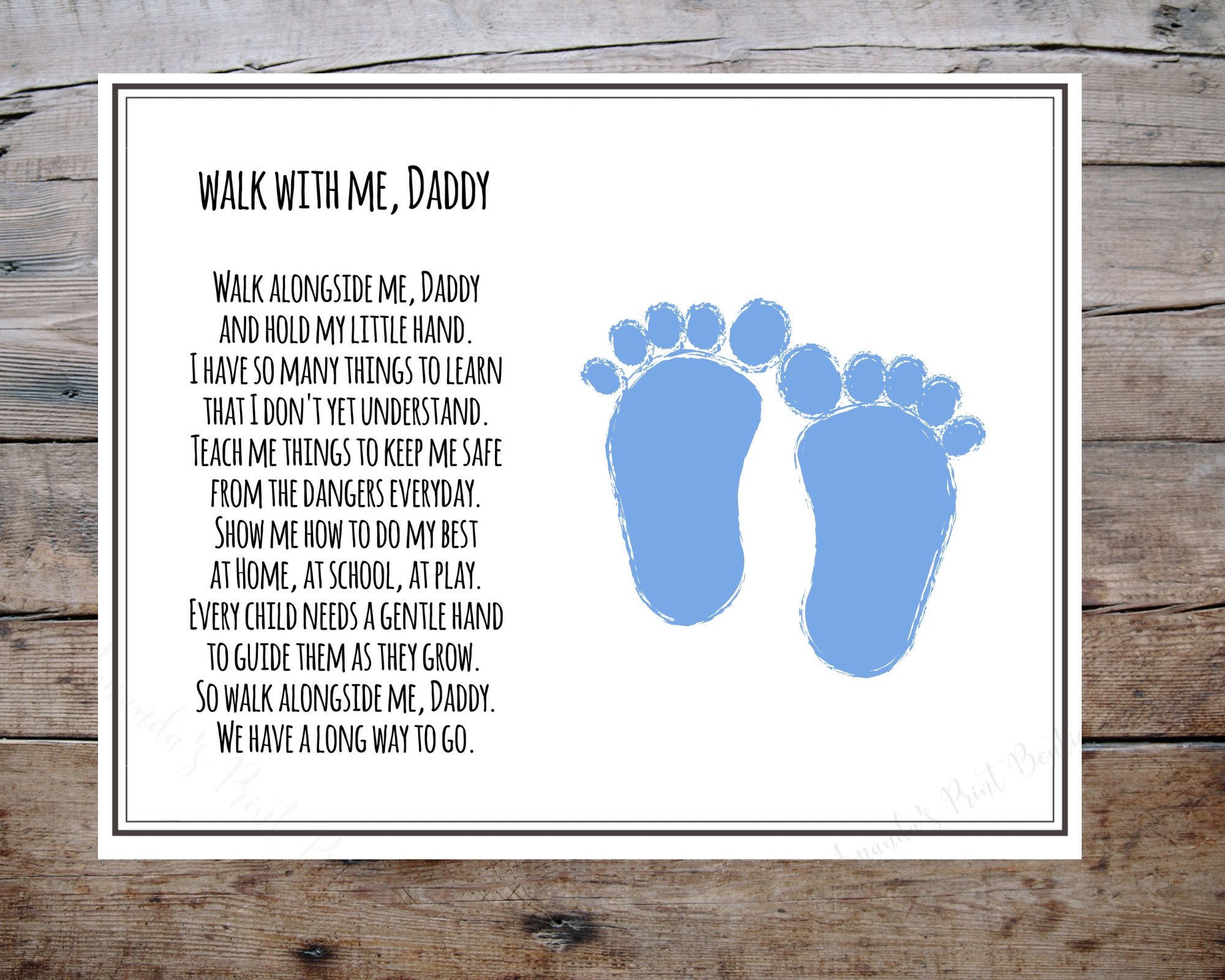 Walk With Me Daddy, Walk Alongside Me Father&amp;#039;S Day Handprint intended for Walk With Me Daddy Poem Free Printable