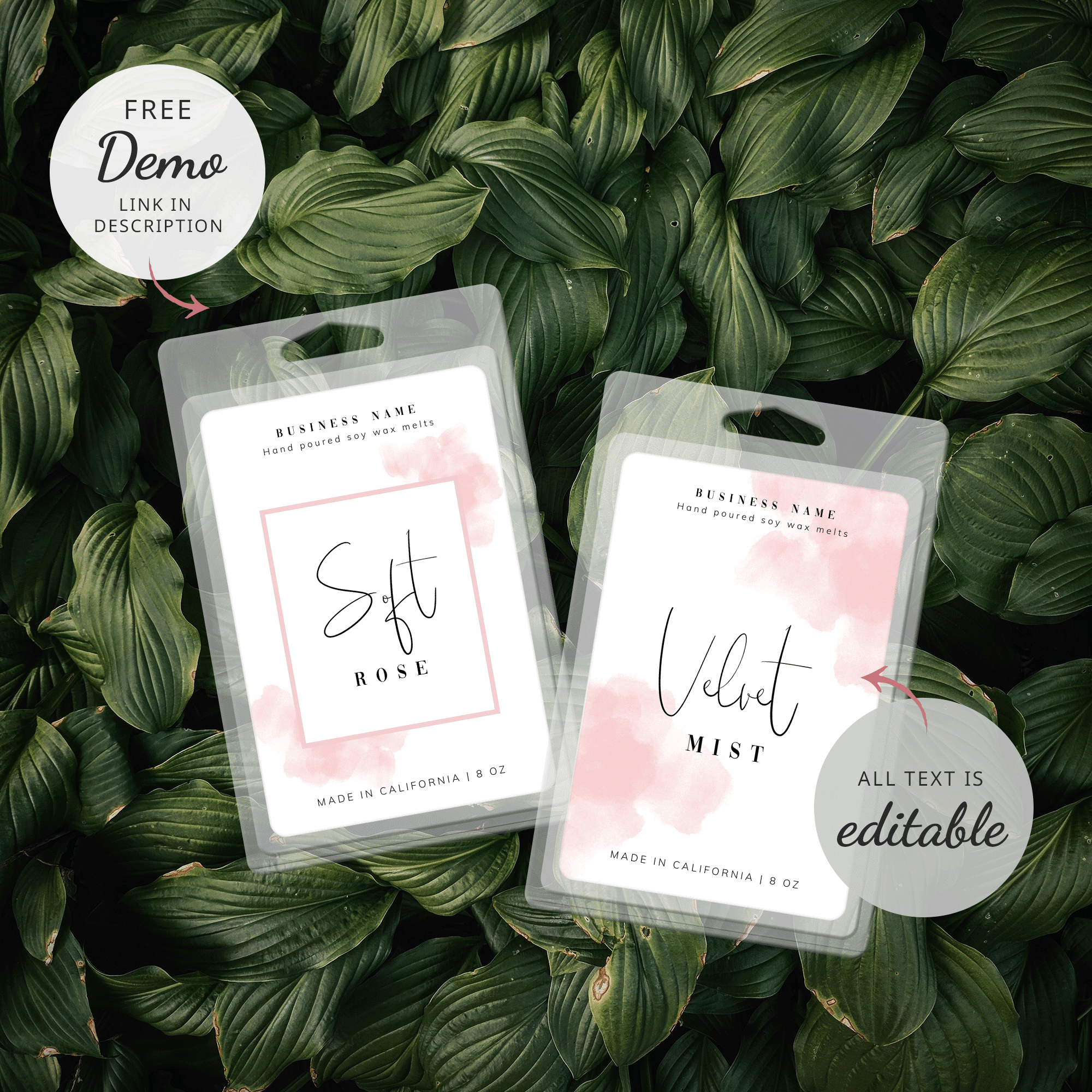 Wax Melt Labels Pink Watercolor Ws01 in Free Printable Wax Melt Labels
