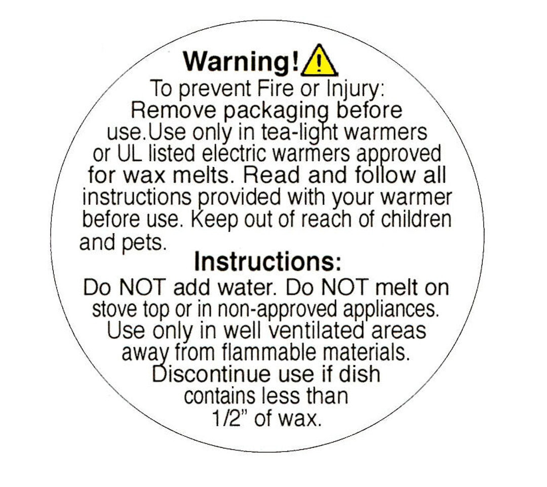 Wax Melt Warning Label,Wax Melt Burn Warning Stickers,Warning pertaining to Free Printable Wax Melt Warning Labels