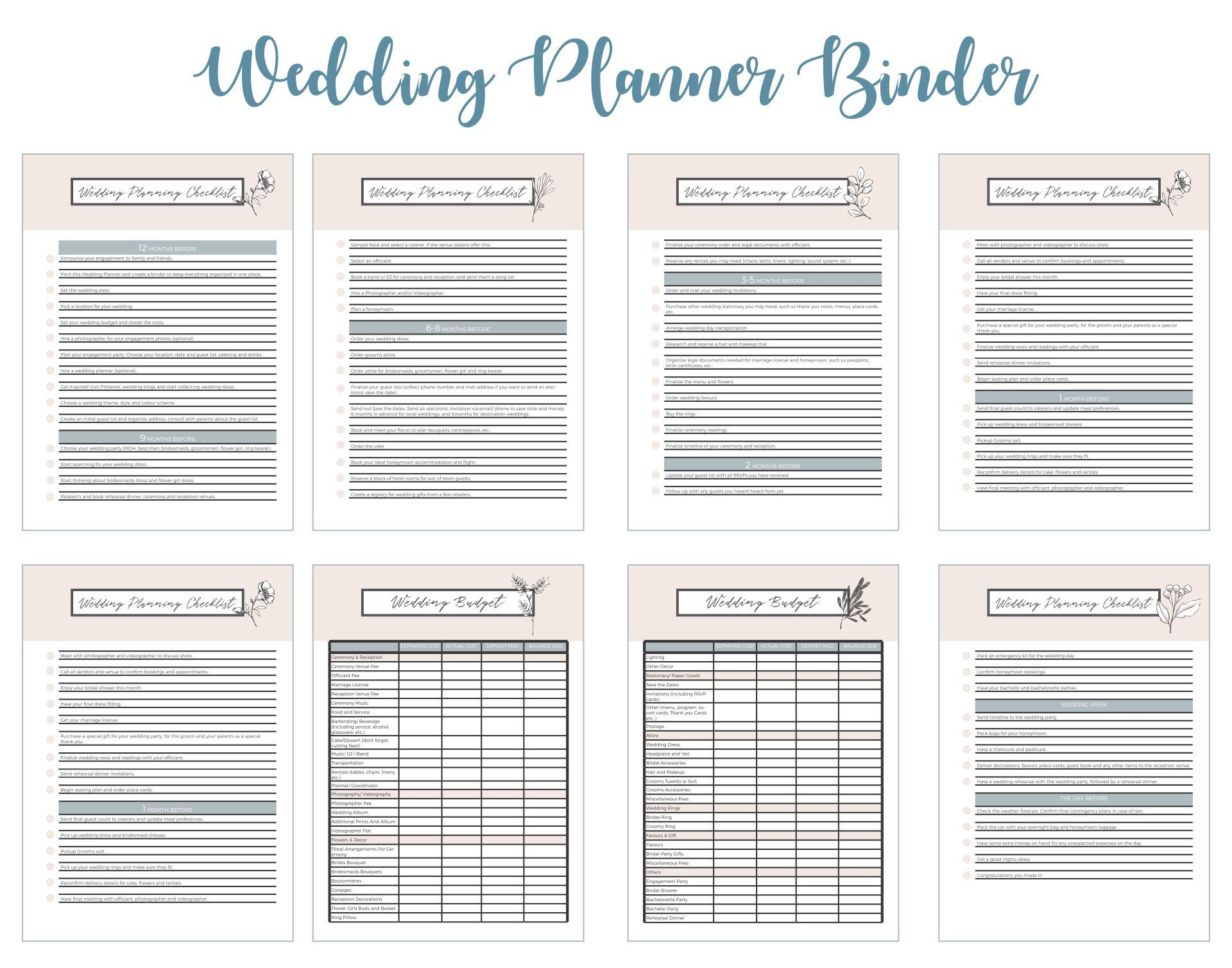 Wedding Planning - 10 Free Pdf Printables | Printablee intended for Free 42 Page Printable Wedding Binder