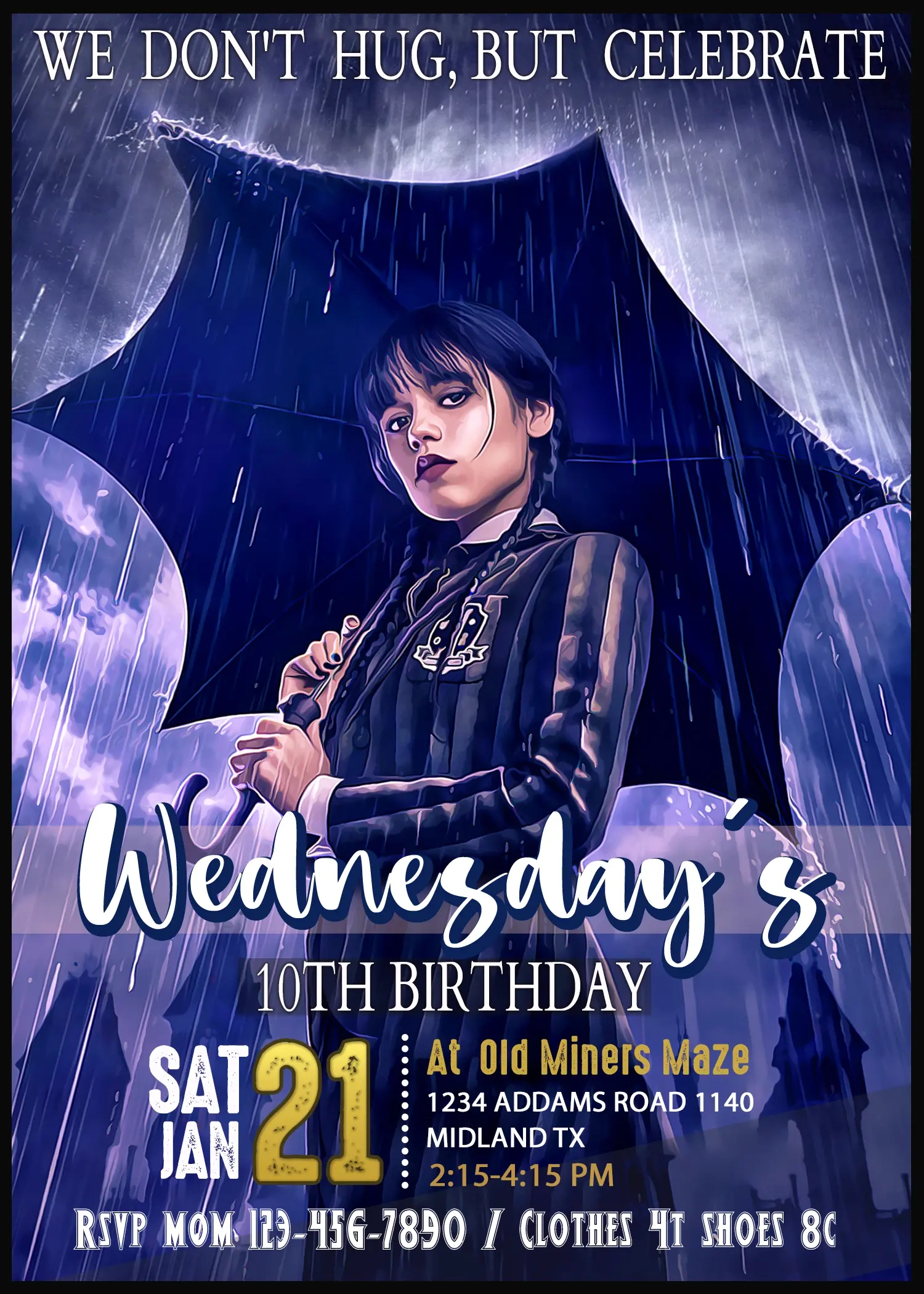 Wednesday Addams Birthday Invitation - Oscarsitosroom, Best Price pertaining to Wednesday Addams Invitation Template Free Printable