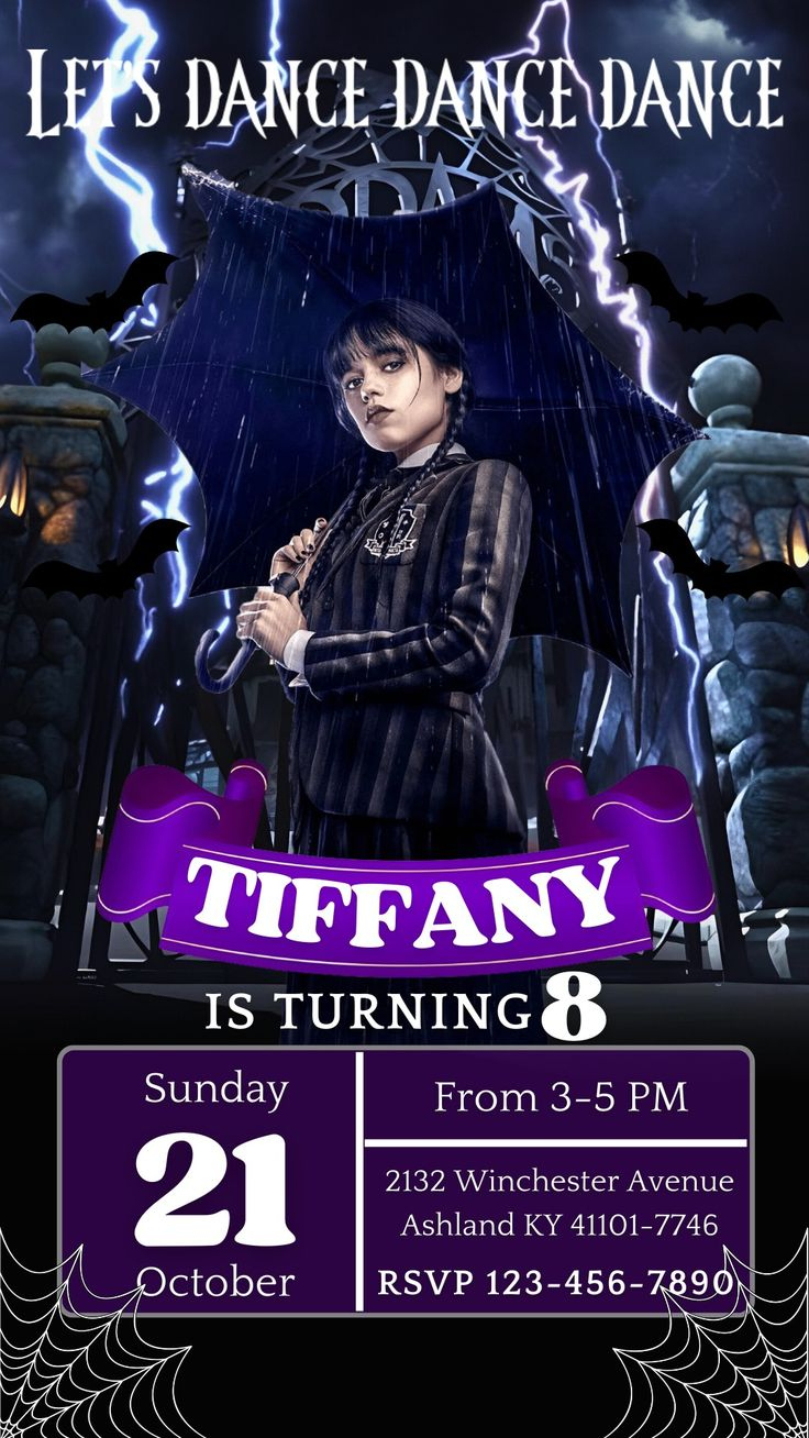 Wednesday Birthday Invitation Template | Editable Wednesday Invite with Wednesday Addams Invitation Template Free Printable