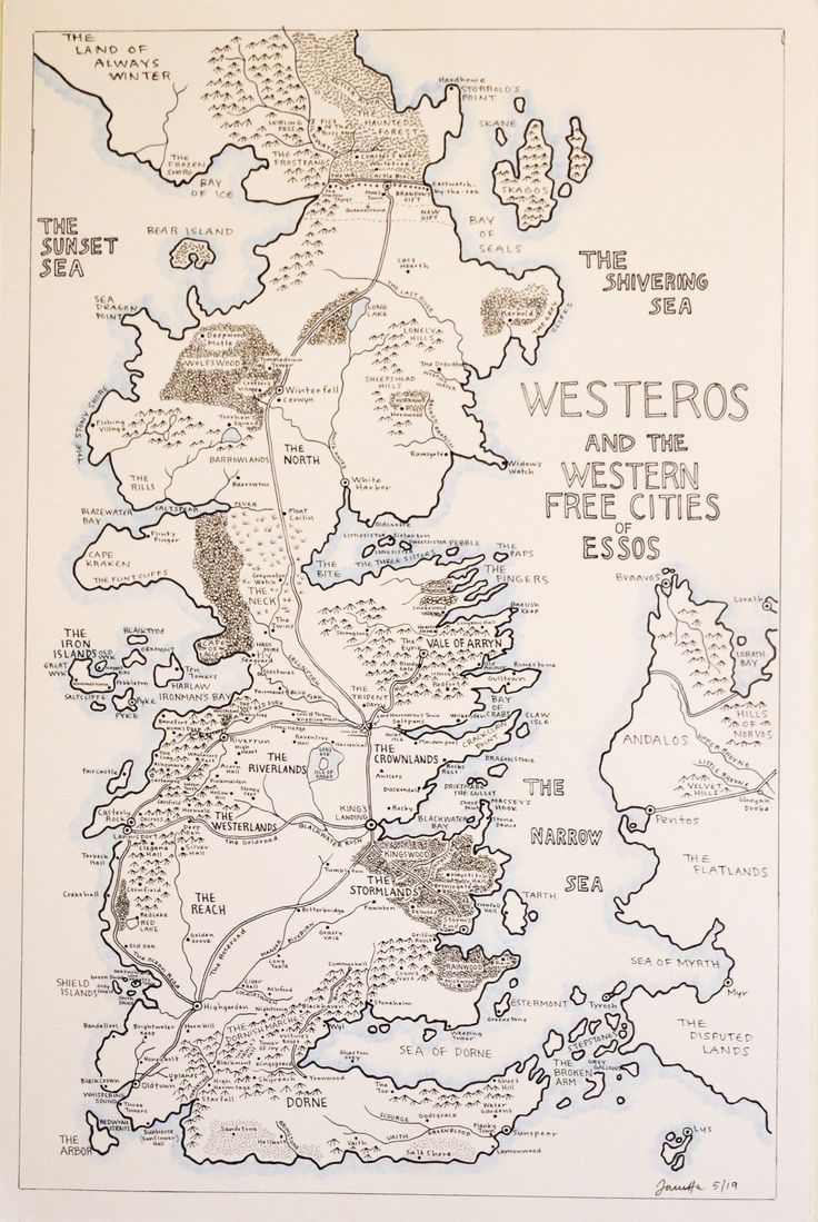 Westeros And The Western Free Cities Of Essos — Mapping Memories intended for Game of Thrones Printable Map