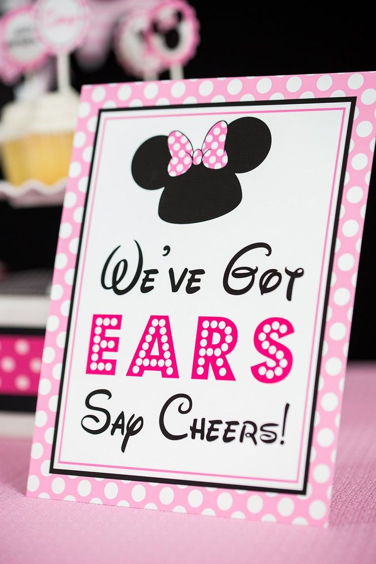 We&amp;#039;Ve Got Ears Say Cheers Sign Minnie Mouse We&amp;#039;Ve Got Ears Party with We Ve Got Ears Say Cheers Free Printable Sign
