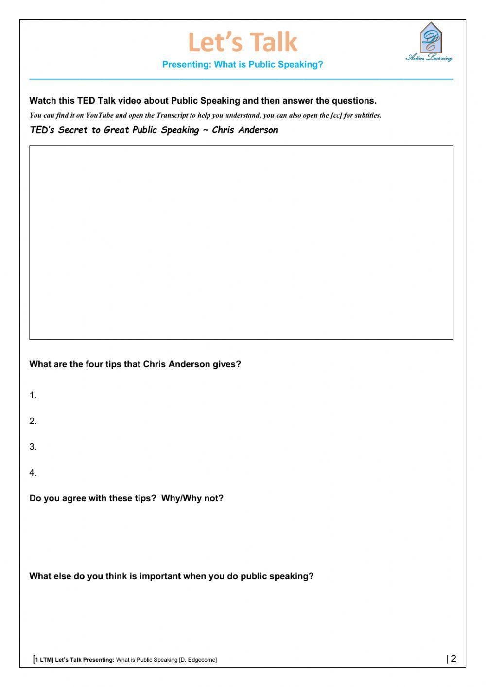 What Is Public Speaking Worksheet | Live Worksheets - Worksheets for Public Speaking Worksheets Printable