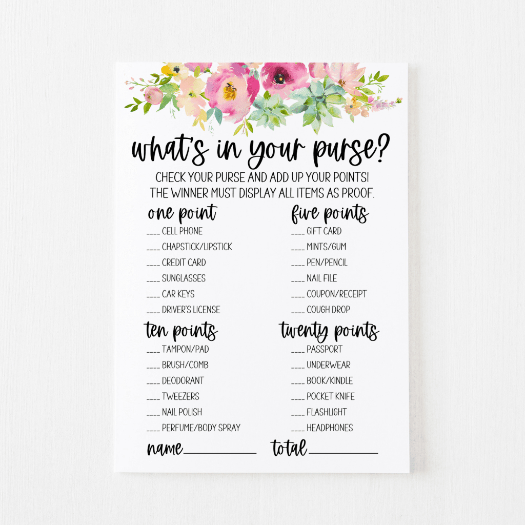 What&amp;#039;S In Your Purse? Game Free Printable | Modern Moh inside Free Printable What&amp;#039;S In Your Purse Game