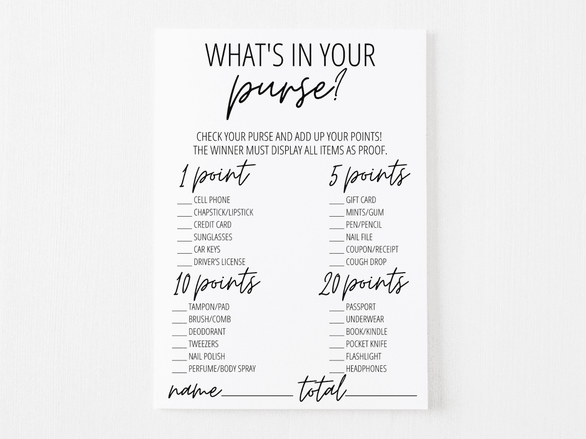 What&amp;#039;S In Your Purse? Game Free Printable | Modern Moh regarding What&amp;amp;#039;s in Your Purse Game Printable Free