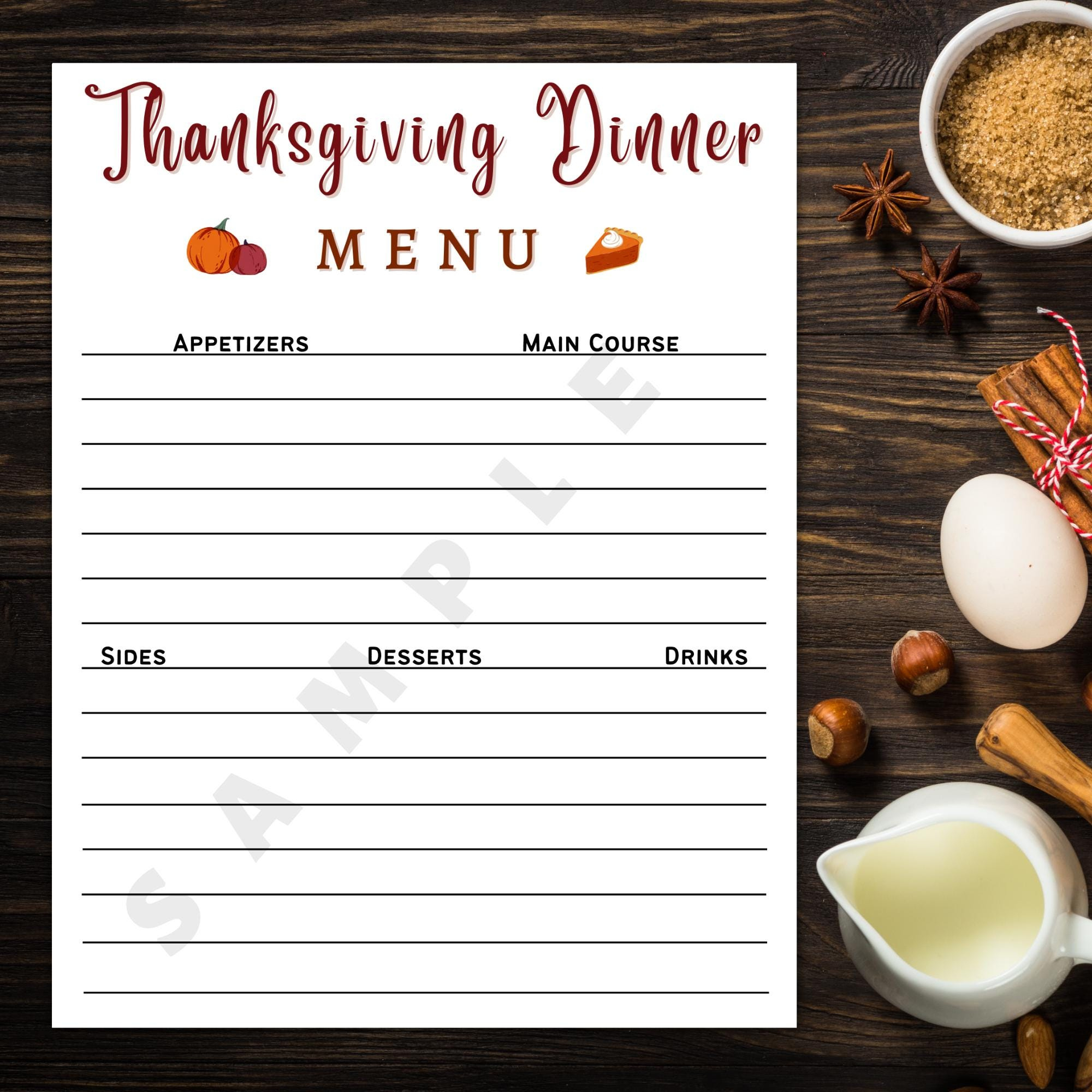 Who&amp;#039;S Bringing What To Thanksgiving Printable Template, Instant regarding Thanksgiving Menu Template Pinterest