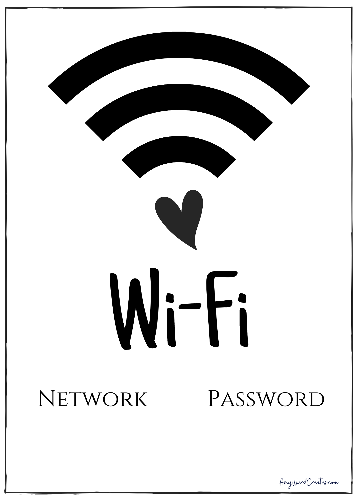 Wifi Password Signs For Free! — Amy Ward Creates for Free Wifi Password Printable