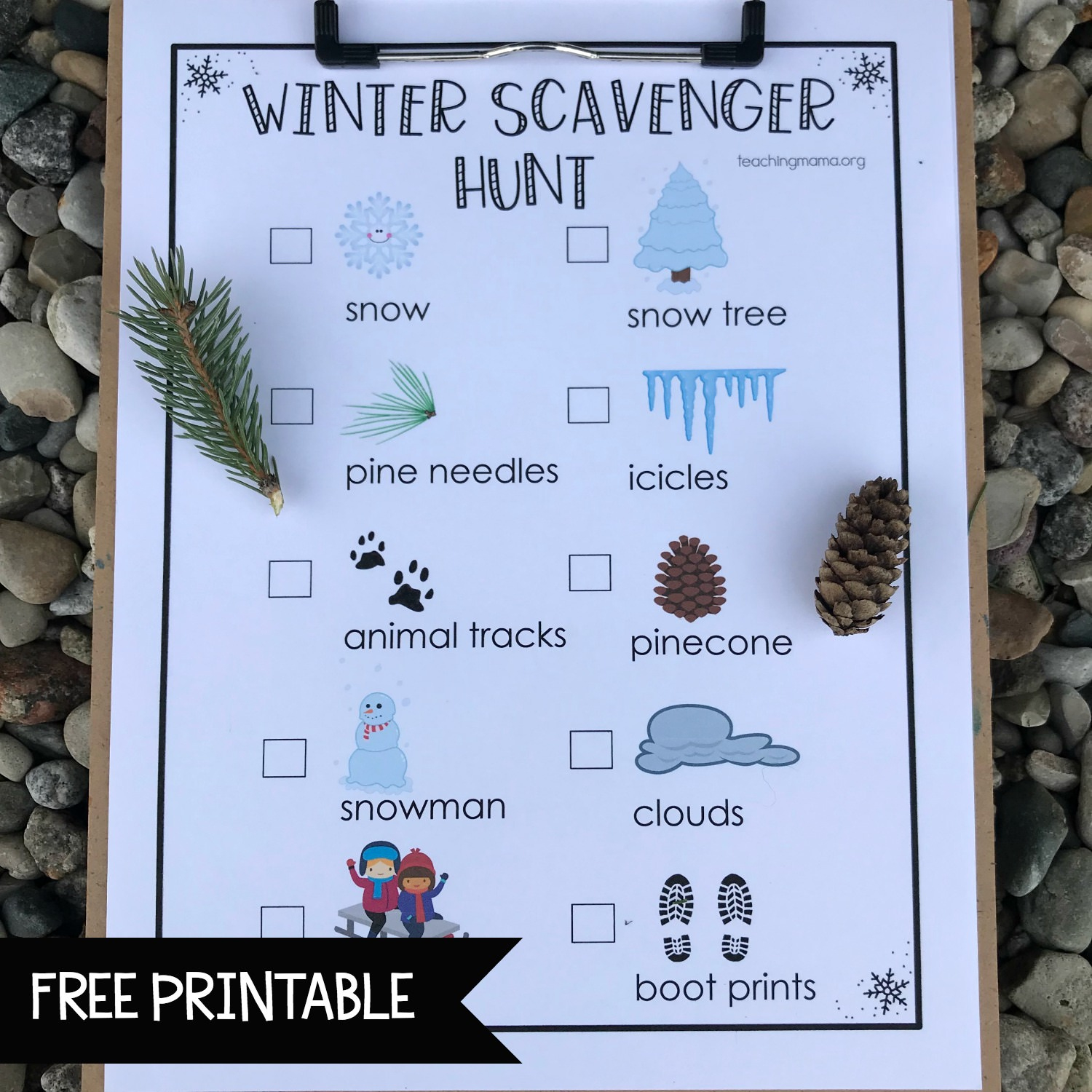 Winter Scavenger Hunt throughout Free Printable Winter Scavenger Hunt