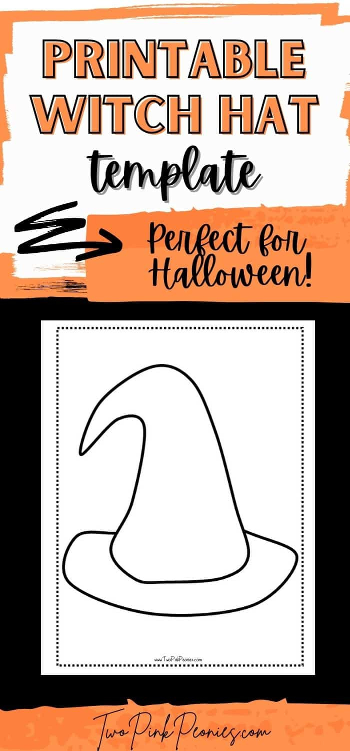 Witch Hat Printable Template {Perfect For Halloween, Instant Download} for Free Printable Witch Hat Template
