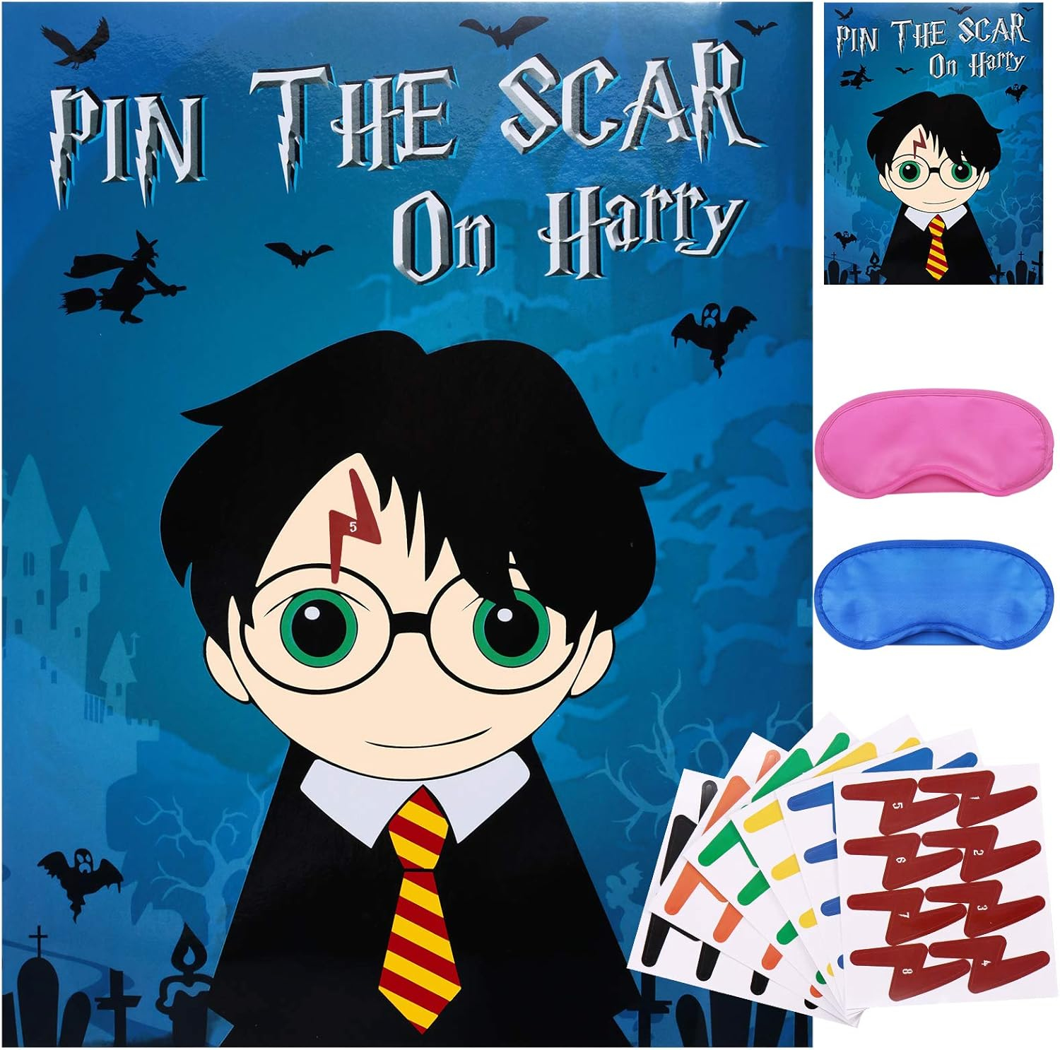 Wizard Potter Pin The Scar Game - Birthday Party Qatar | Ubuy throughout Pin The Scar On Harry Potter Free Printable