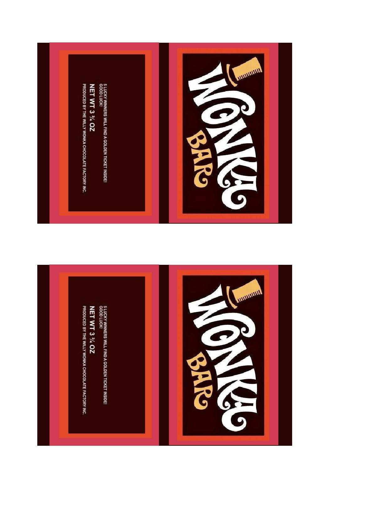 Wonka Bar Wrapper Printable- Charlie And The Chocolate Factory with regard to Printable Free Wonka Chocolate Bar Wrapper Printable