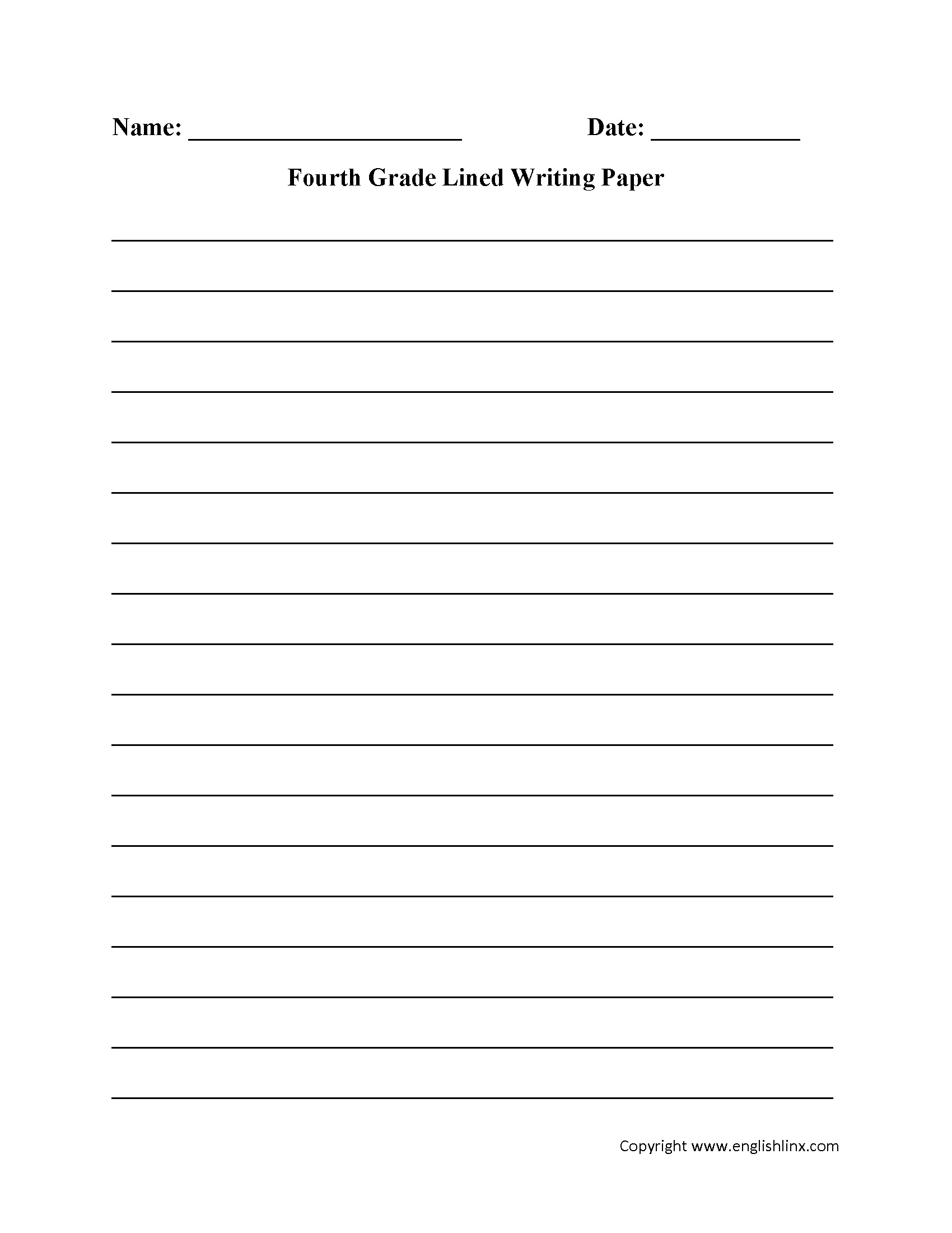 Writing Worksheets | Lined Writing Paper Worksheets - Worksheets in Writing Worksheets Printable For 4th Grade