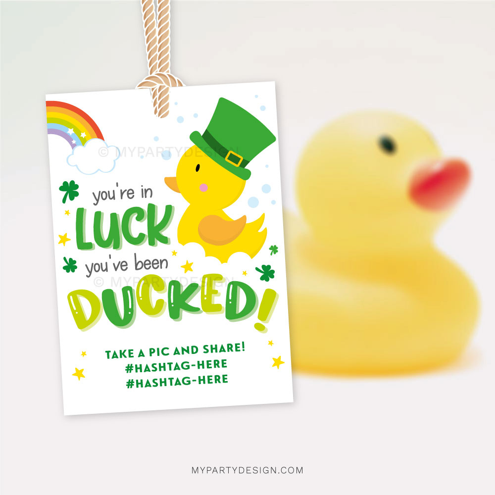 You'Re In Luck You'Ve Been Ducked Tags, Printable Pdf - My Party within You Ve Been Ducked Tags Printable Free