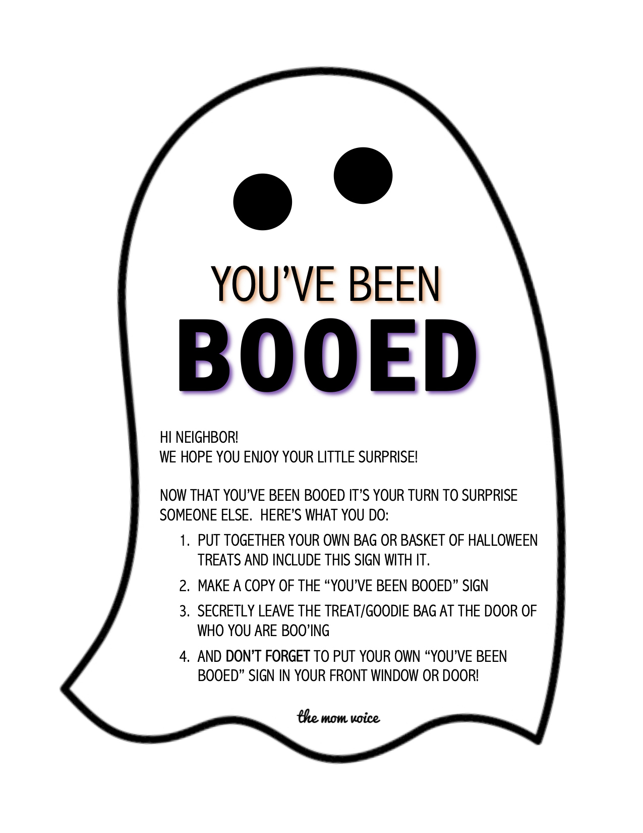 You&amp;#039;Ve Been Booed Free Download | The Mom Voice with Been Booed Free Printable