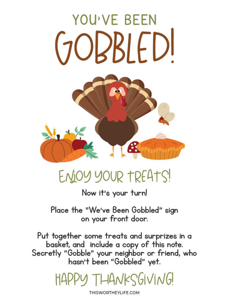 You&amp;#039;Ve Been Gobbled Printable regarding Printable You&amp;amp;#039;ve Been Gobbled Thanksgiving