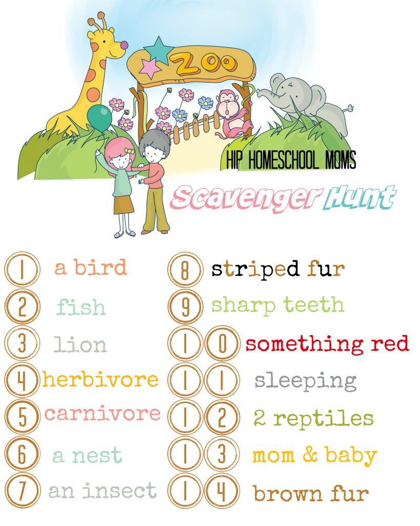 Zoo Scavenger Hunt Printables + Book Lists - Hip Homeschool Moms pertaining to Zoo Scavenger Hunt Printable Free