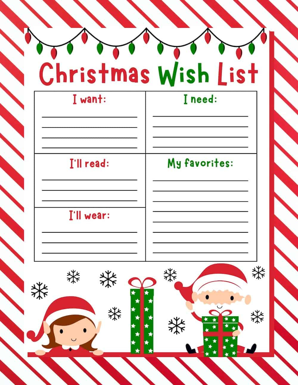 10 Free Christmas Wish List Printables For Kids - Prudent Penny with Free Printable Christmas Wish List For Kids