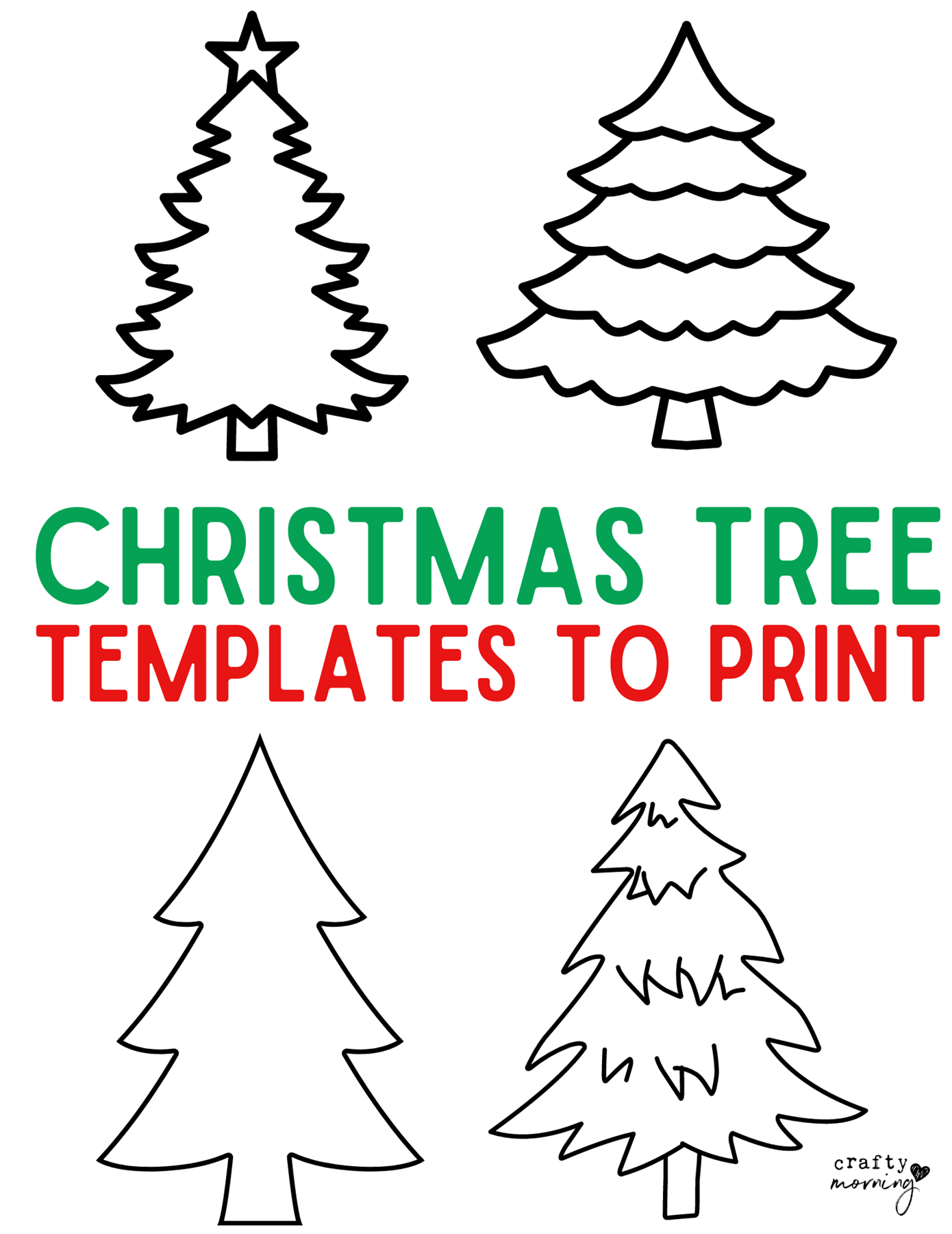 11 Free Christmas Tree Templates - Crafty Morning pertaining to Printable Christmas Tree