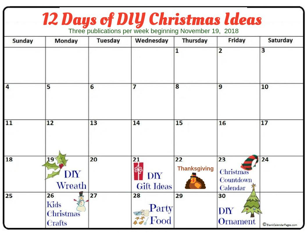 12-Days-Of-Christmas-Diy-Ideas-2018-Post-Calendar-November in 12 Days of Christmas Calendar Printable