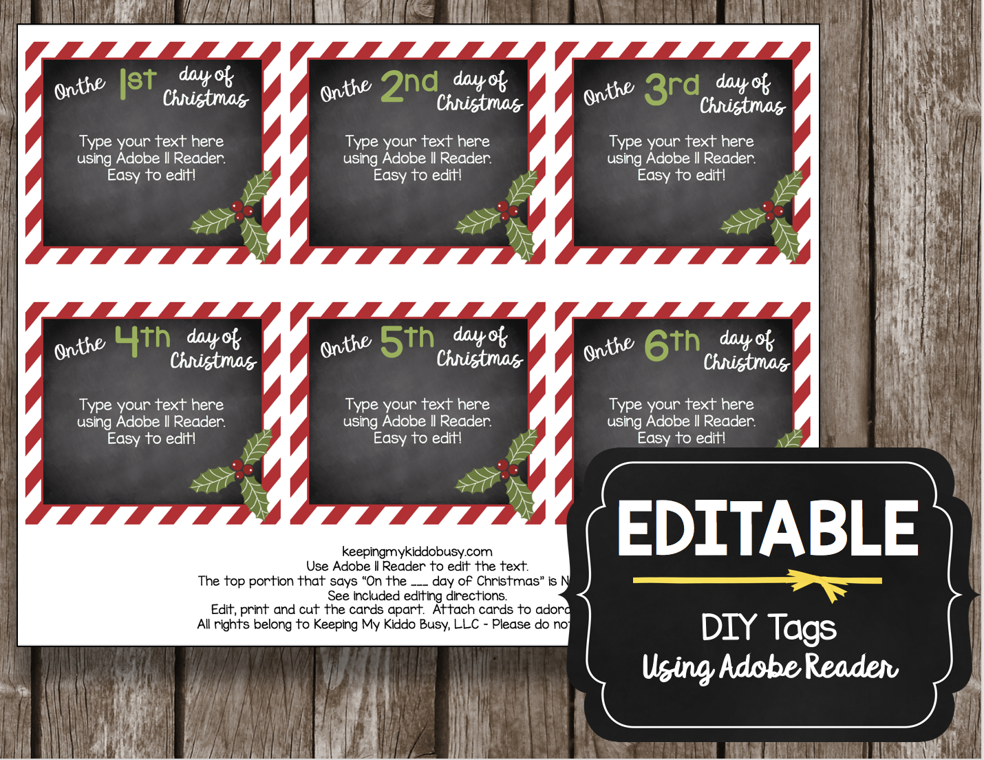12 Days Of Christmas - Free Cards! — Keeping My Kiddo Busy in 12 Days Of Christmas Card Printable Free