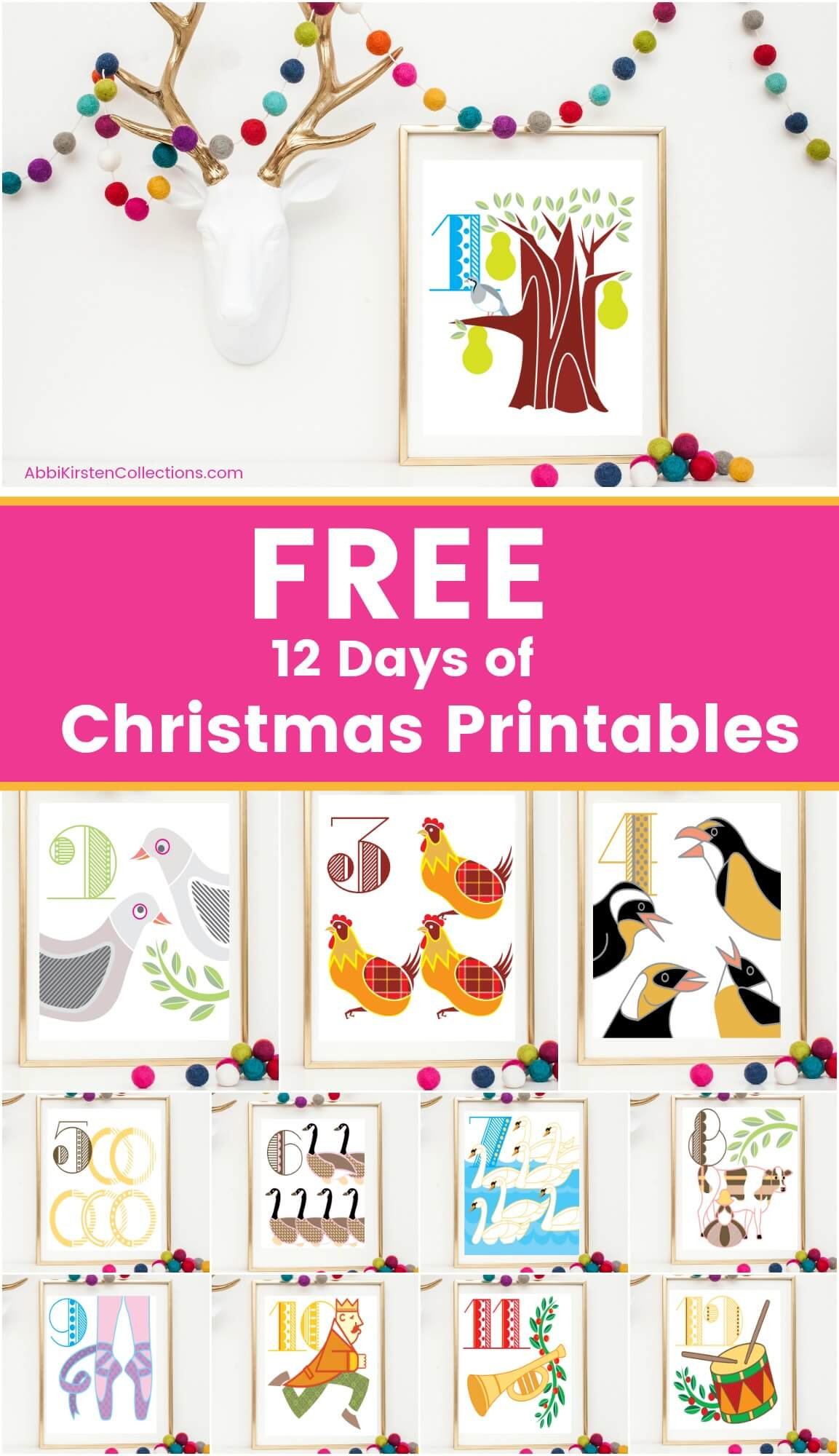 12 Days Of Christmas Printables: Free Christmas Printable Wall Art pertaining to Twelve Days Of Christmas Printable Images