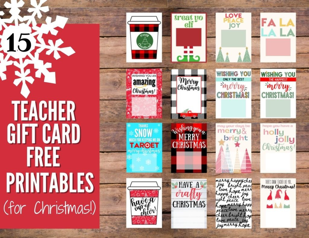 15+ Best Teacher Christmas Gift Card Holder Free Printables within Teacher Christmas Gift Card Printable