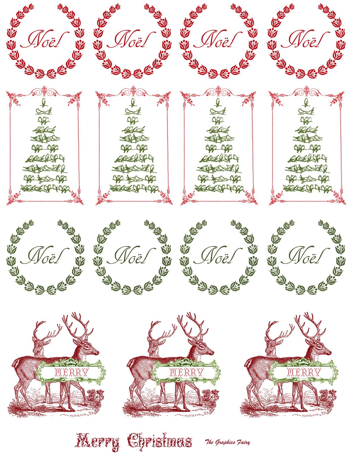 2 Printable Christmas Stickers! - The Graphics Fairy with Printable Merry Christmas Stickers