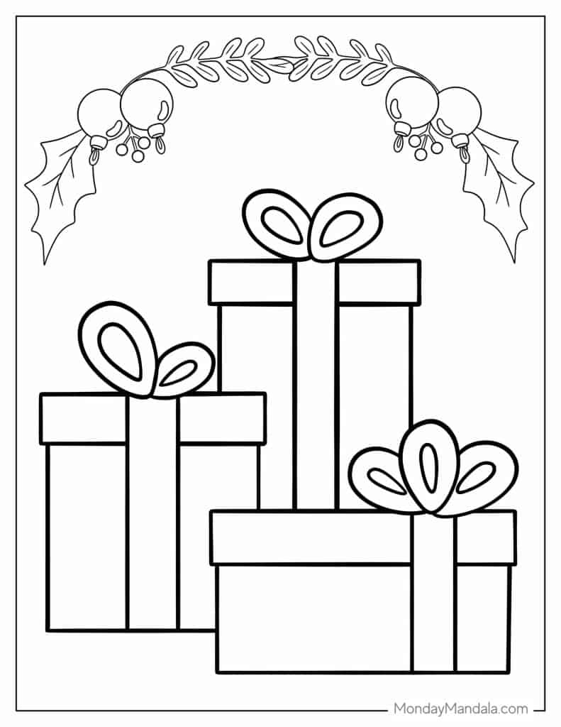 20 Christmas Present Coloring Pages (Free Pdf Printables) intended for Christmas Present Template Printable