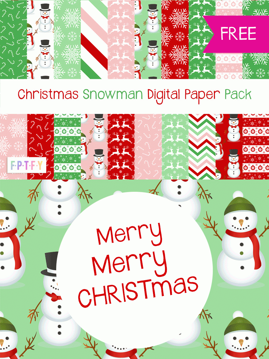 20 Free Christmas Snowman Digital Paper - Free Pretty Things For You intended for Christmas Paper Free Printable