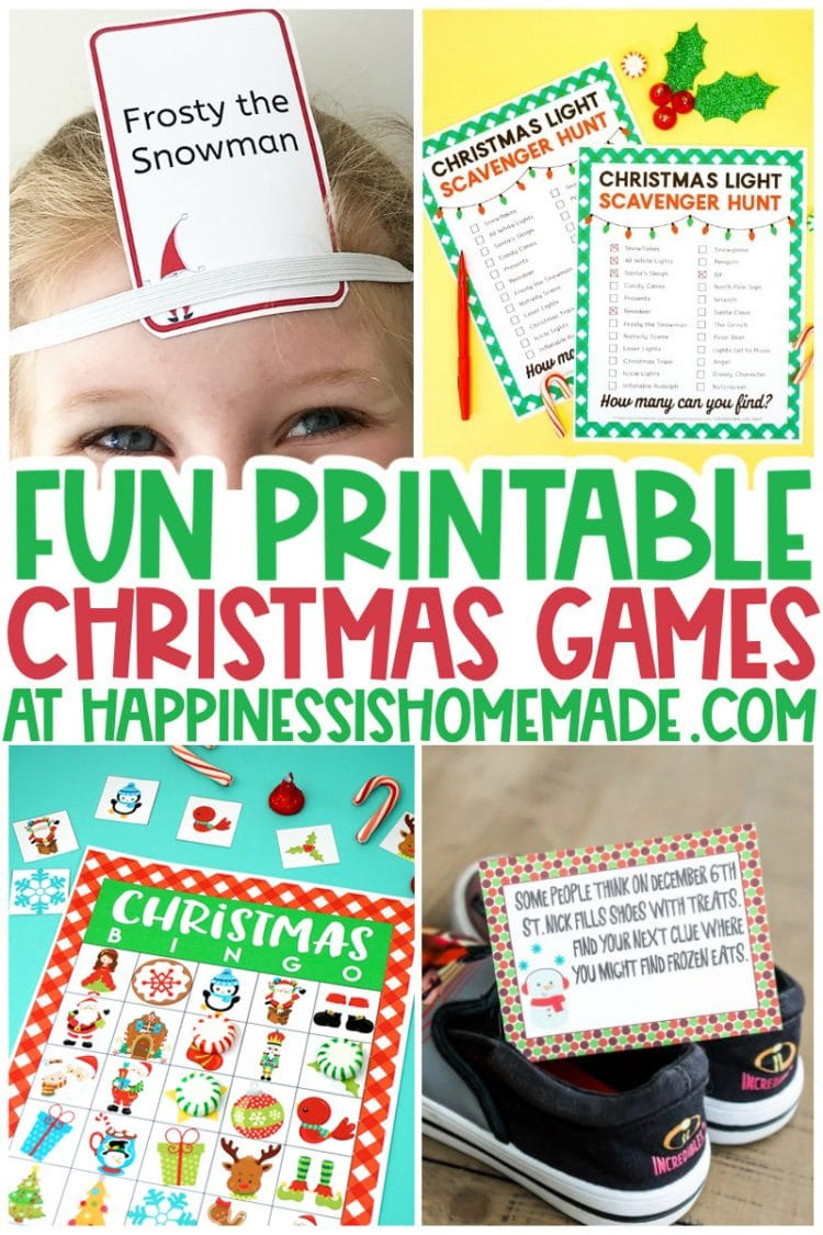 20+ Printable Christmas Games - Happiness Is Homemade for Free Printable Christmas Games For Family Gatherings